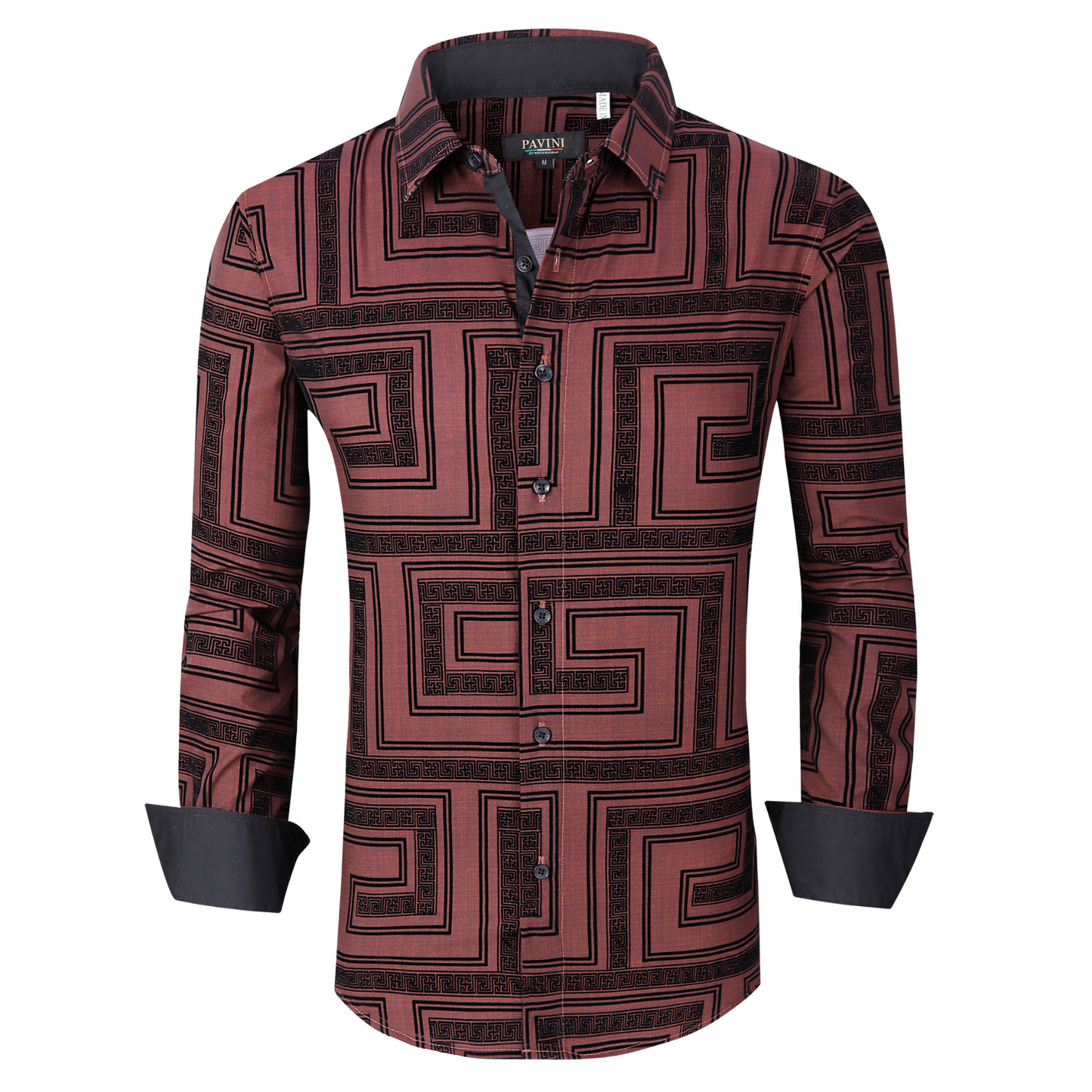 Mens Long sleeve Digital print with Flocking Shirts