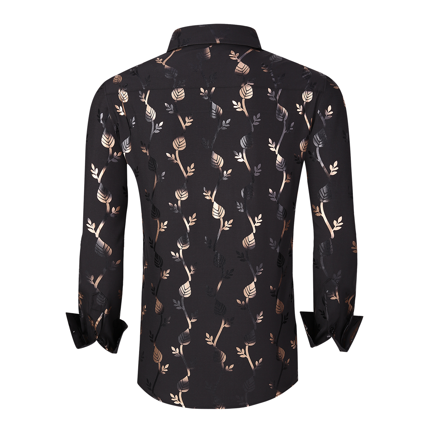 Men’s Noir Leave Print Shirt