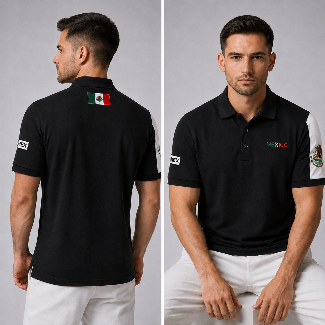 Mexico Polo With Flag Sleeve Detail