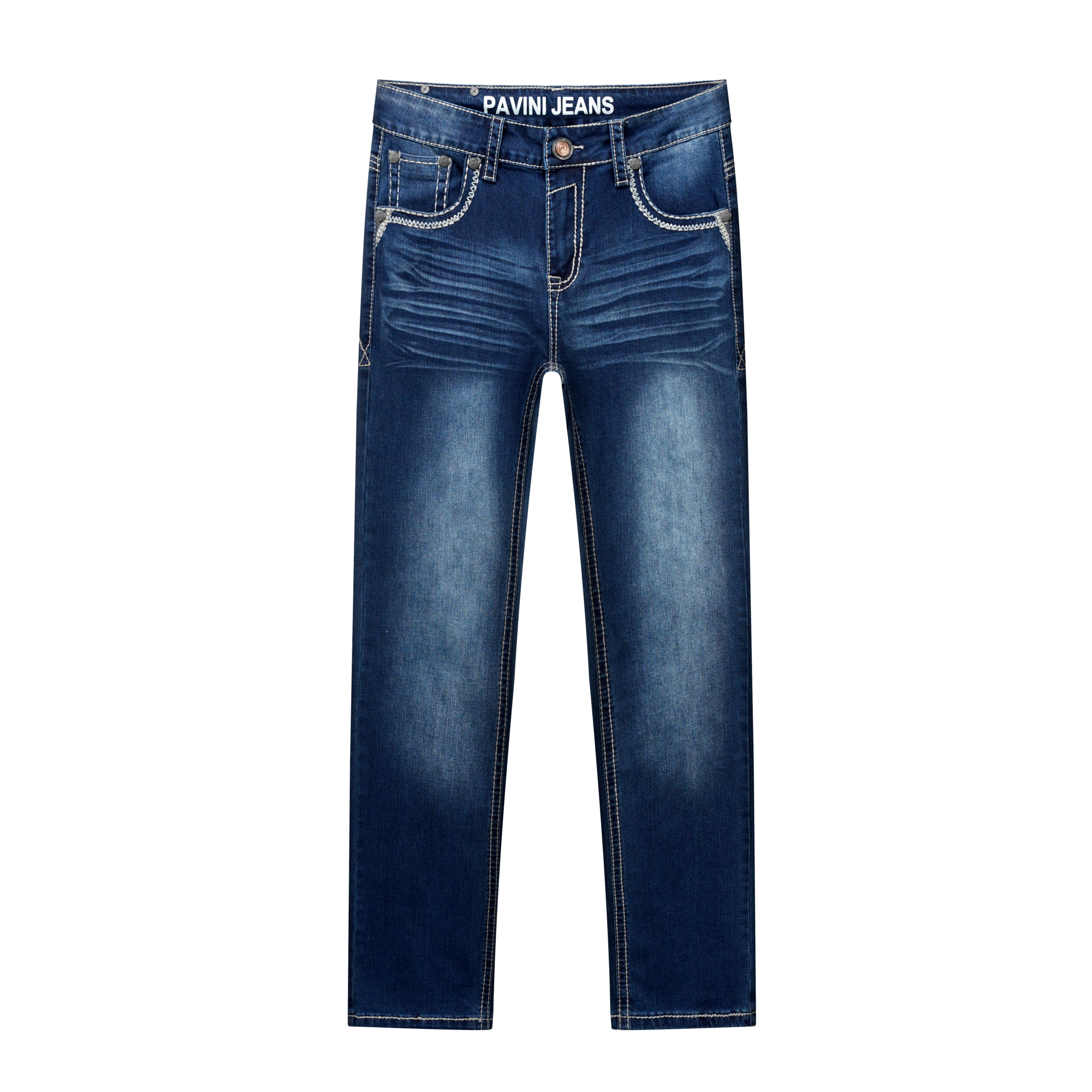 Men’s Real Stitch Dark Blue Jeans