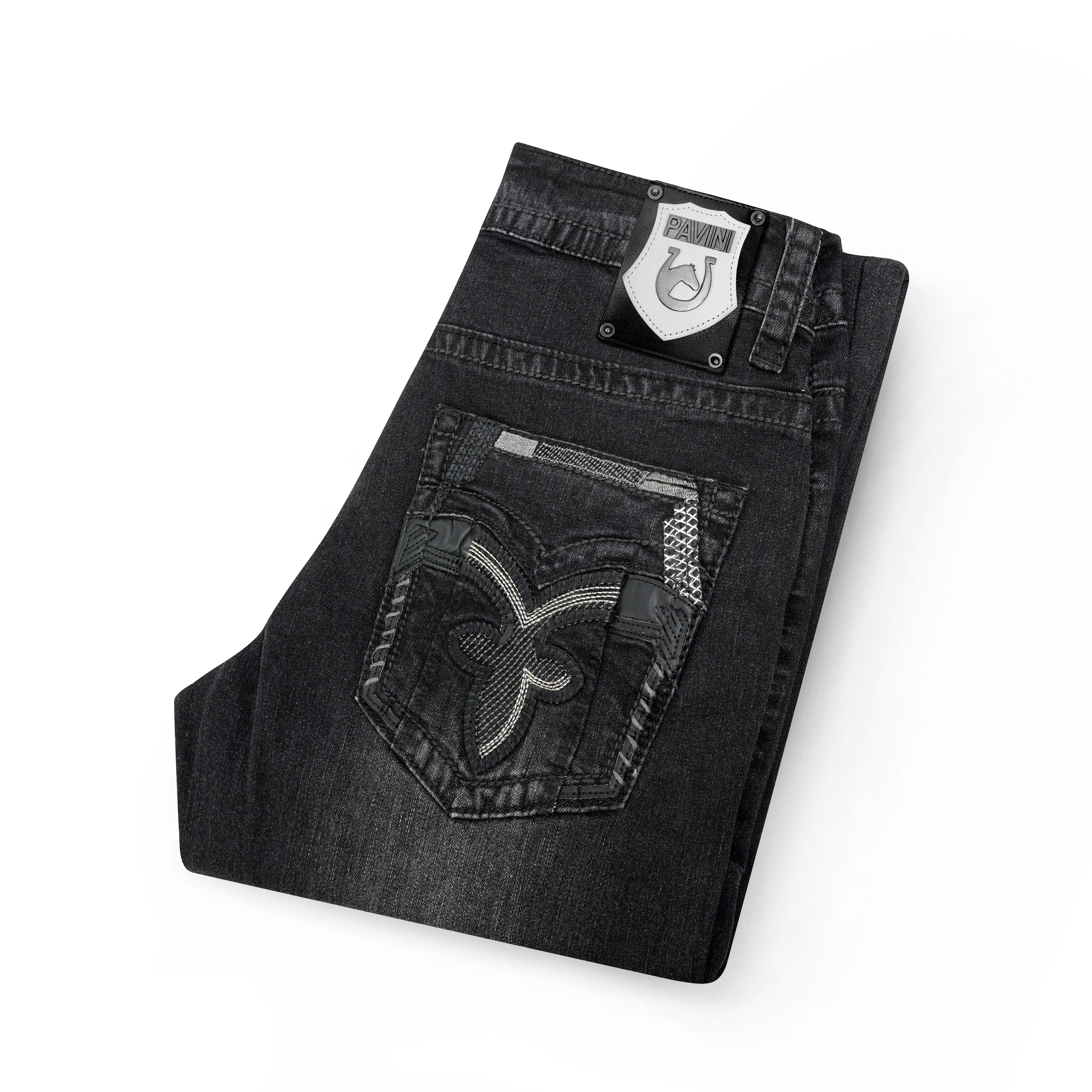 Men’s Heavy Stitch Black Jeans