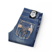 Men’s Heavy Stitch Mid Blue Jeans