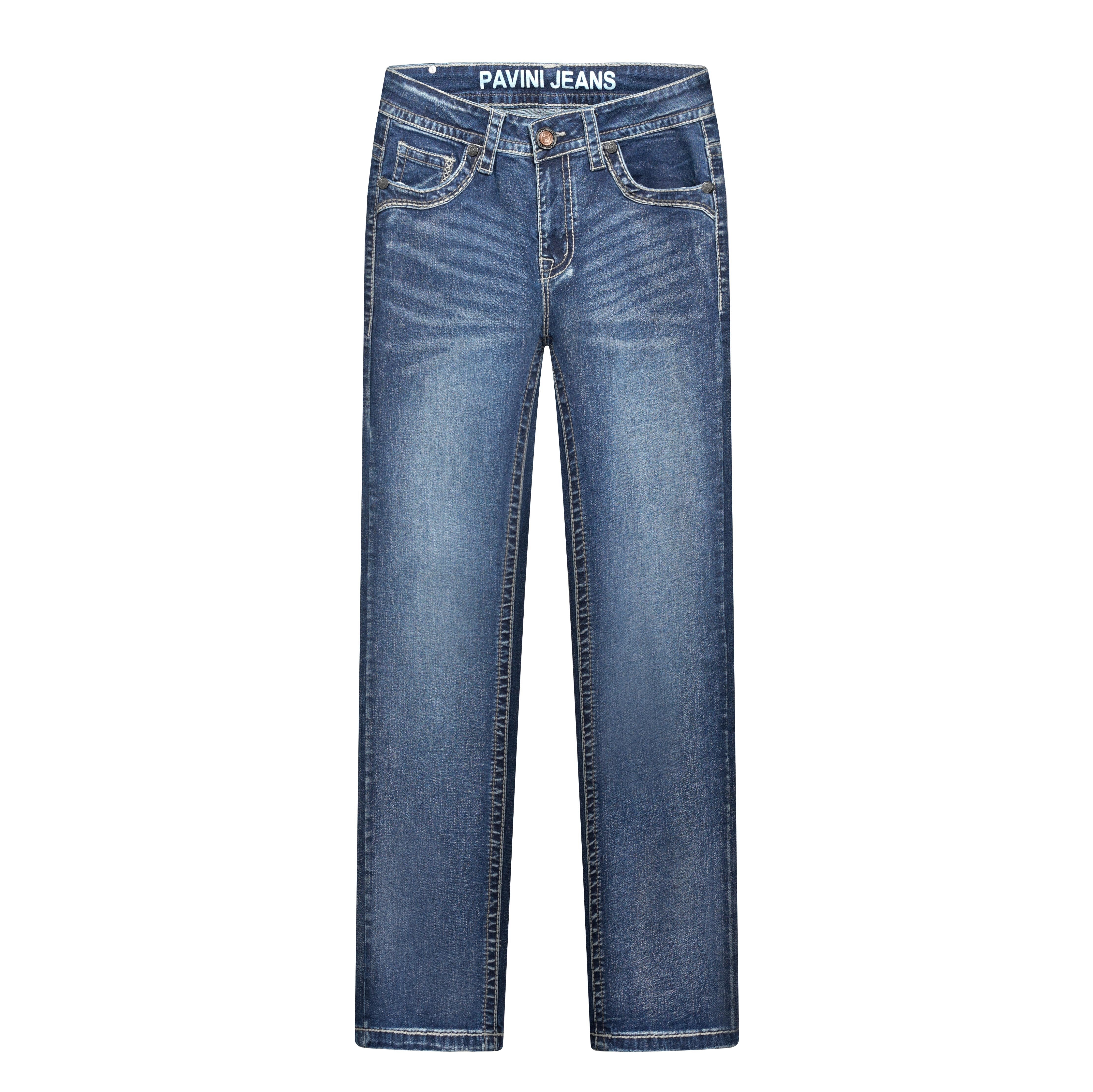 Men’s Heavy Stitch Mid Blue Jeans