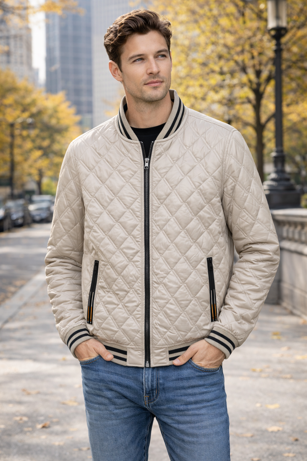 Men’s Quilted Bomber Jacket