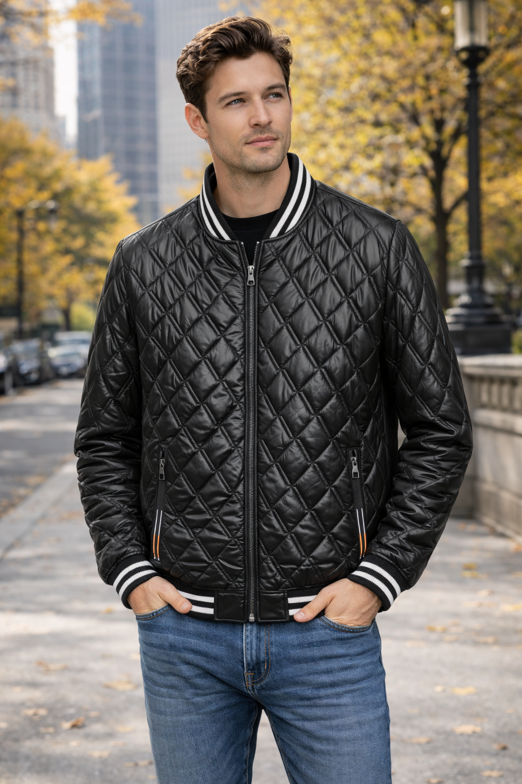 Men’s Quilted Bomber Jacket