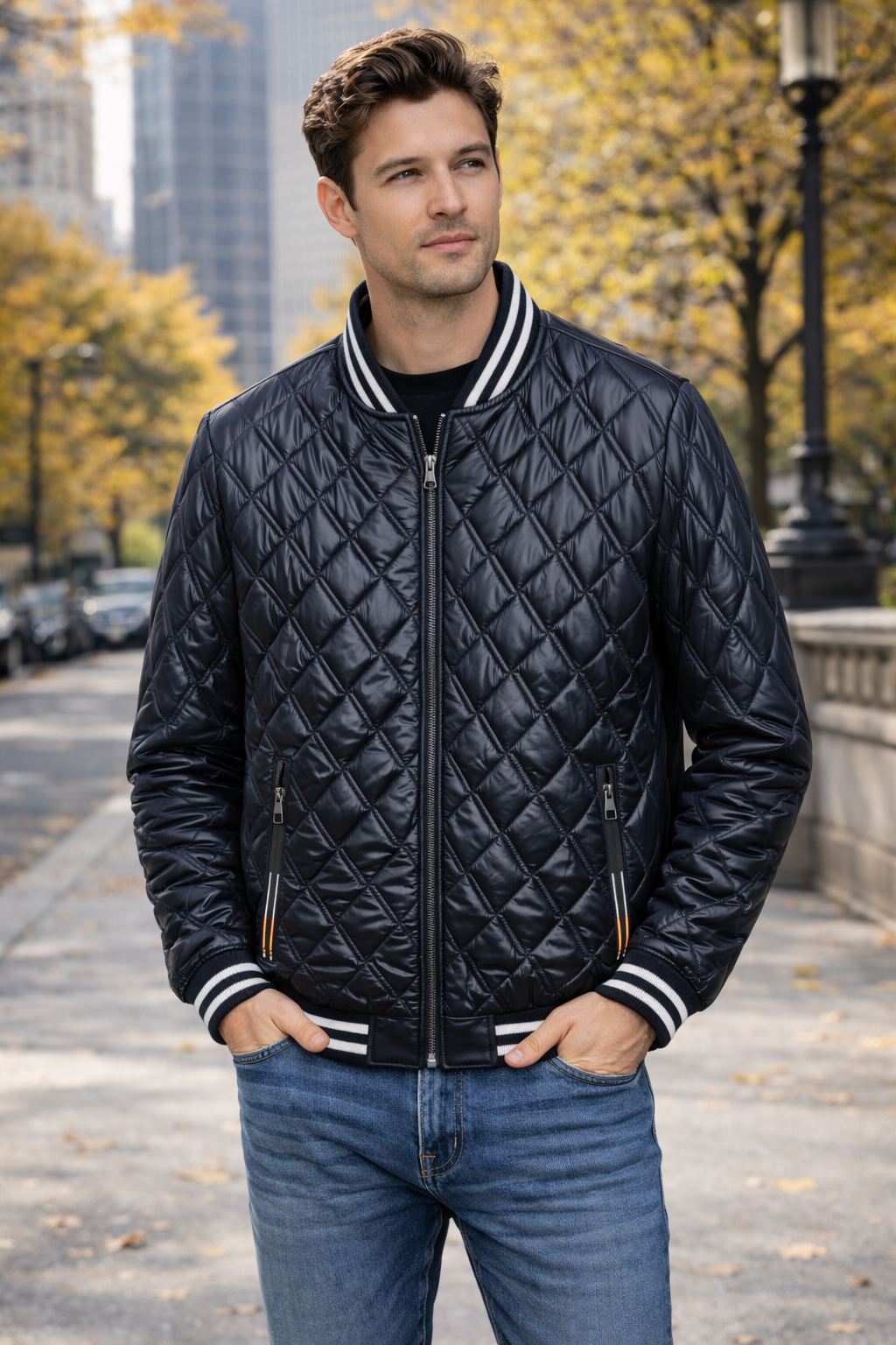 Men’s Quilted Bomber Jacket