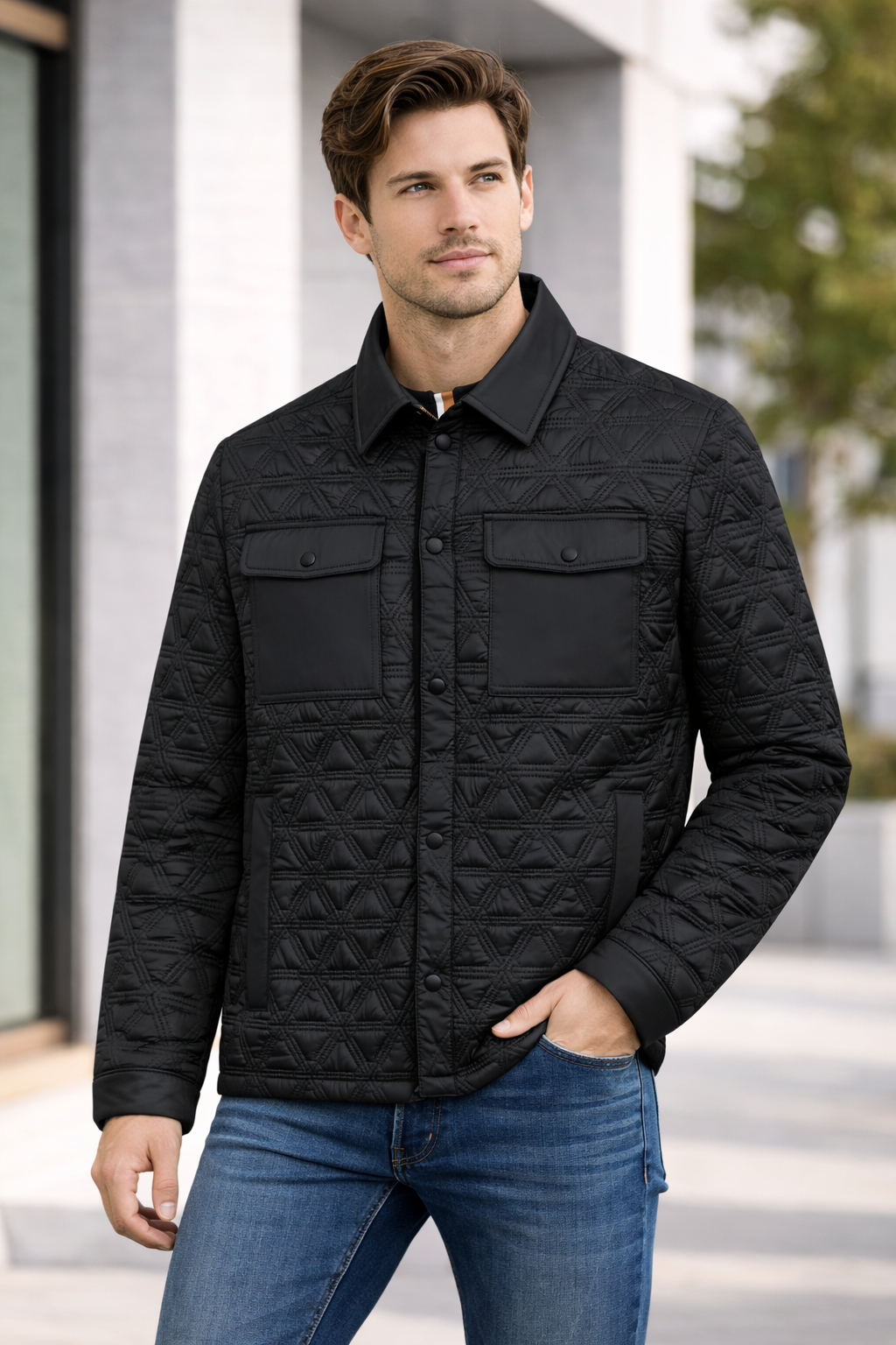 Men’s Quilted Shirt Jacket