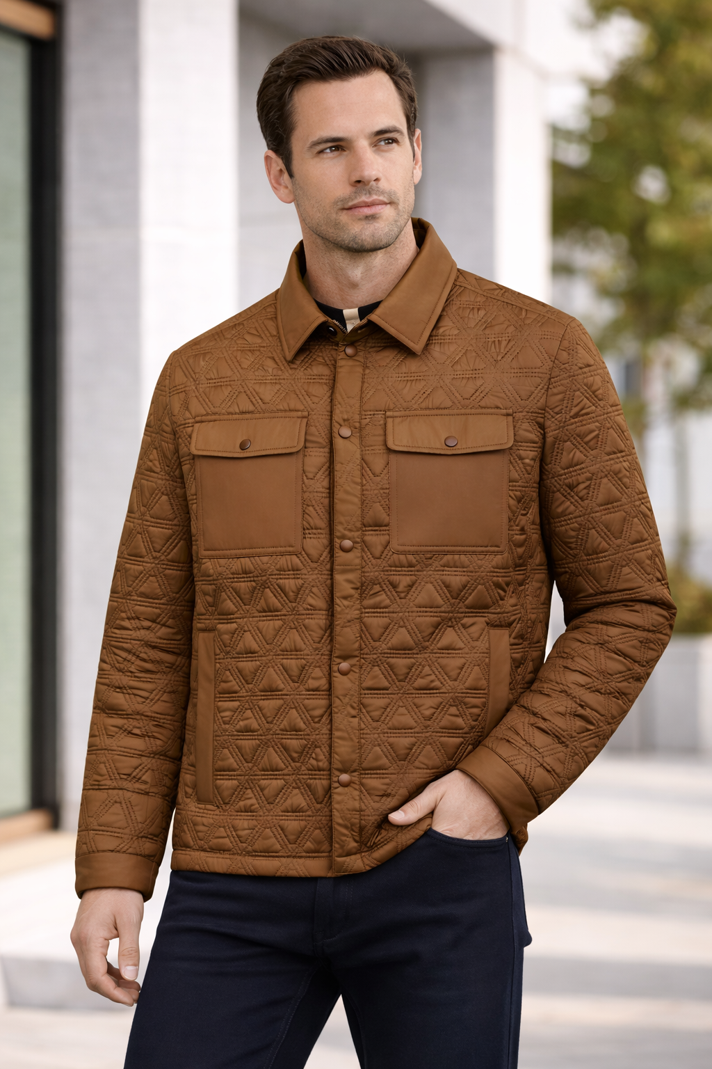 Men’s Quilted Shirt Jacket