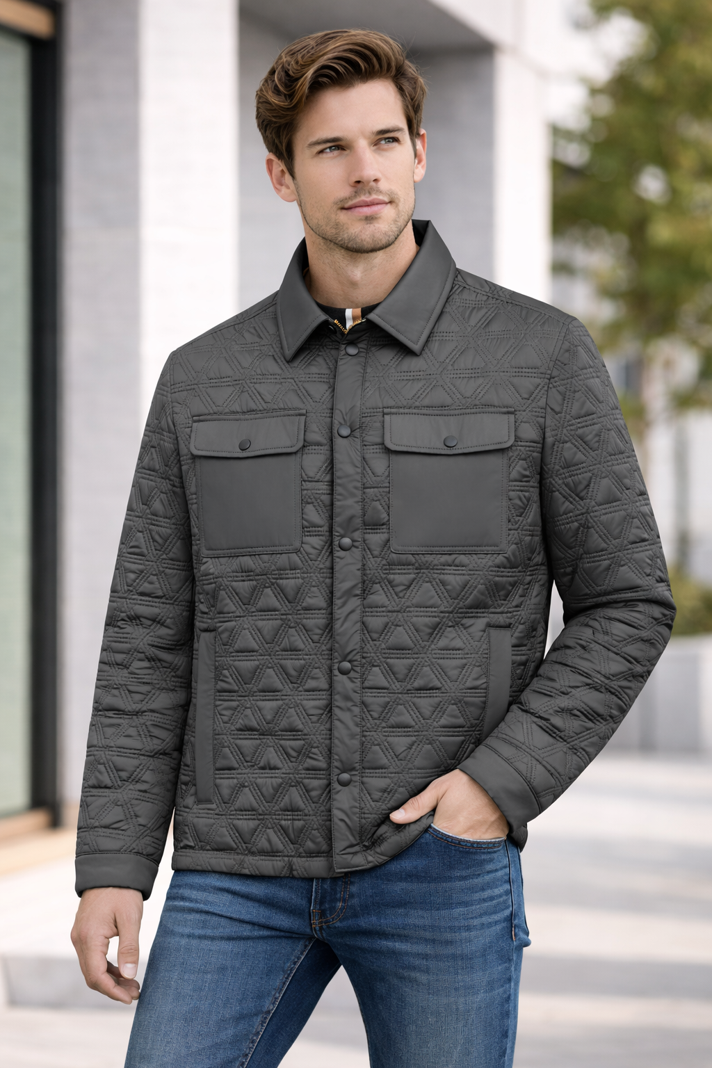 Men’s Quilted Shirt Jacket