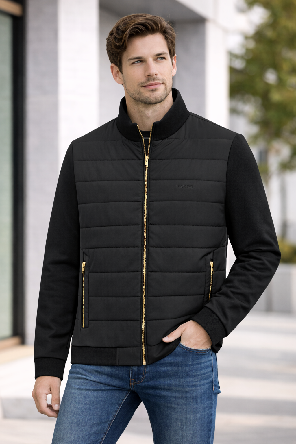 Men’s Puffer Front Bomber Jacket