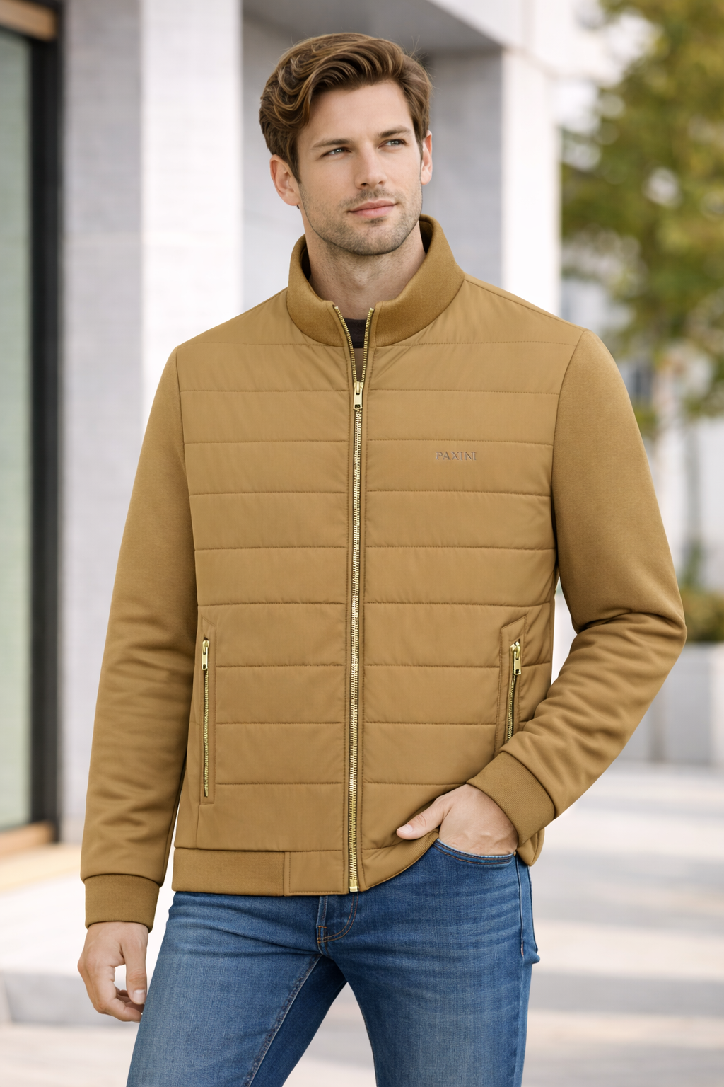 Men’s Puffer Front Bomber Jacket