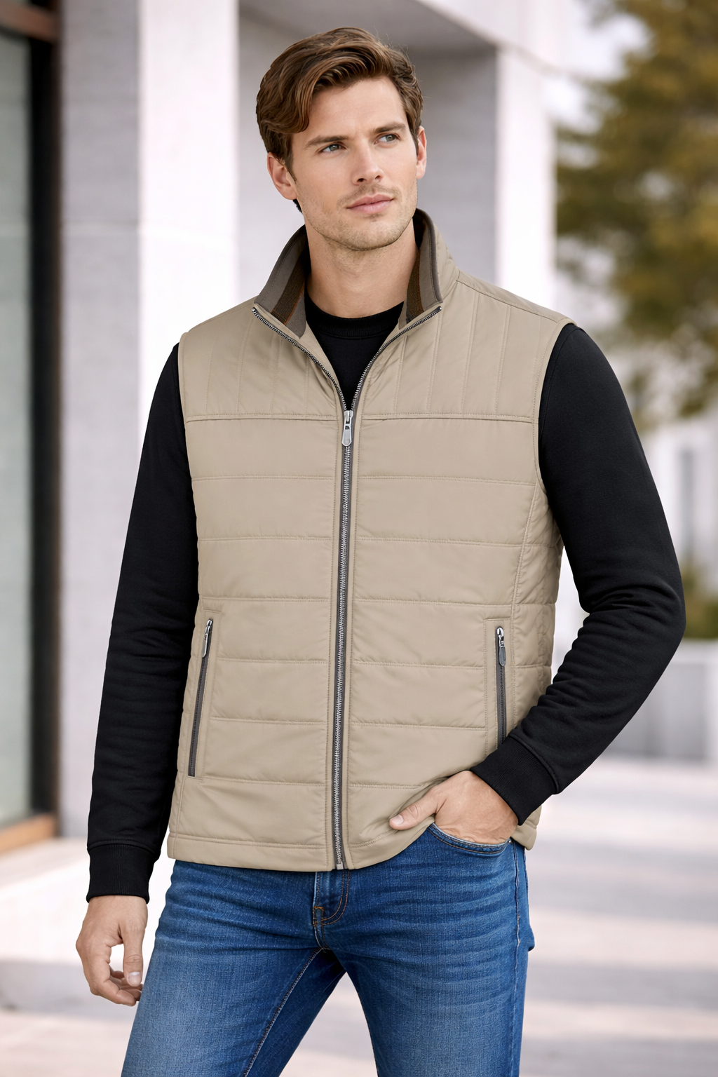 Men’s Zip-Up Puffer Vest