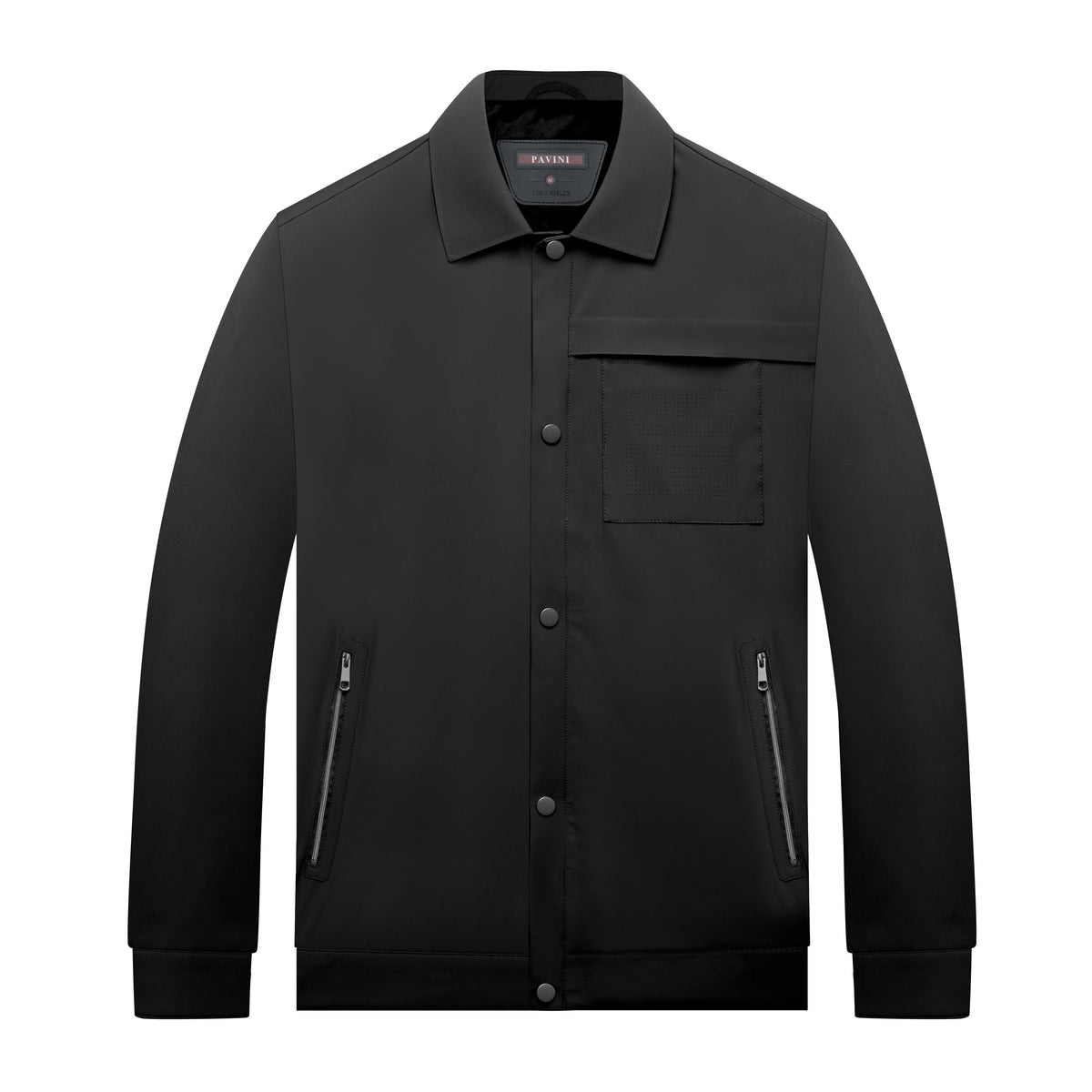 Pavini Men's Snap-Front Jacket with Zip Pockets - JK-601