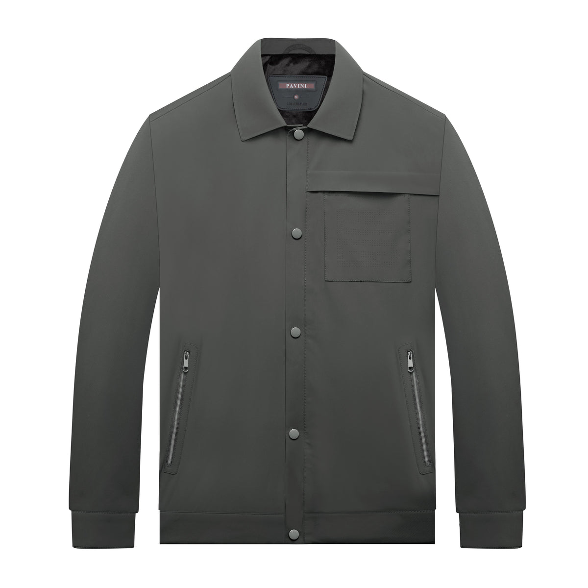 Pavini Men's Snap-Front Jacket with Zip Pockets - JK-601