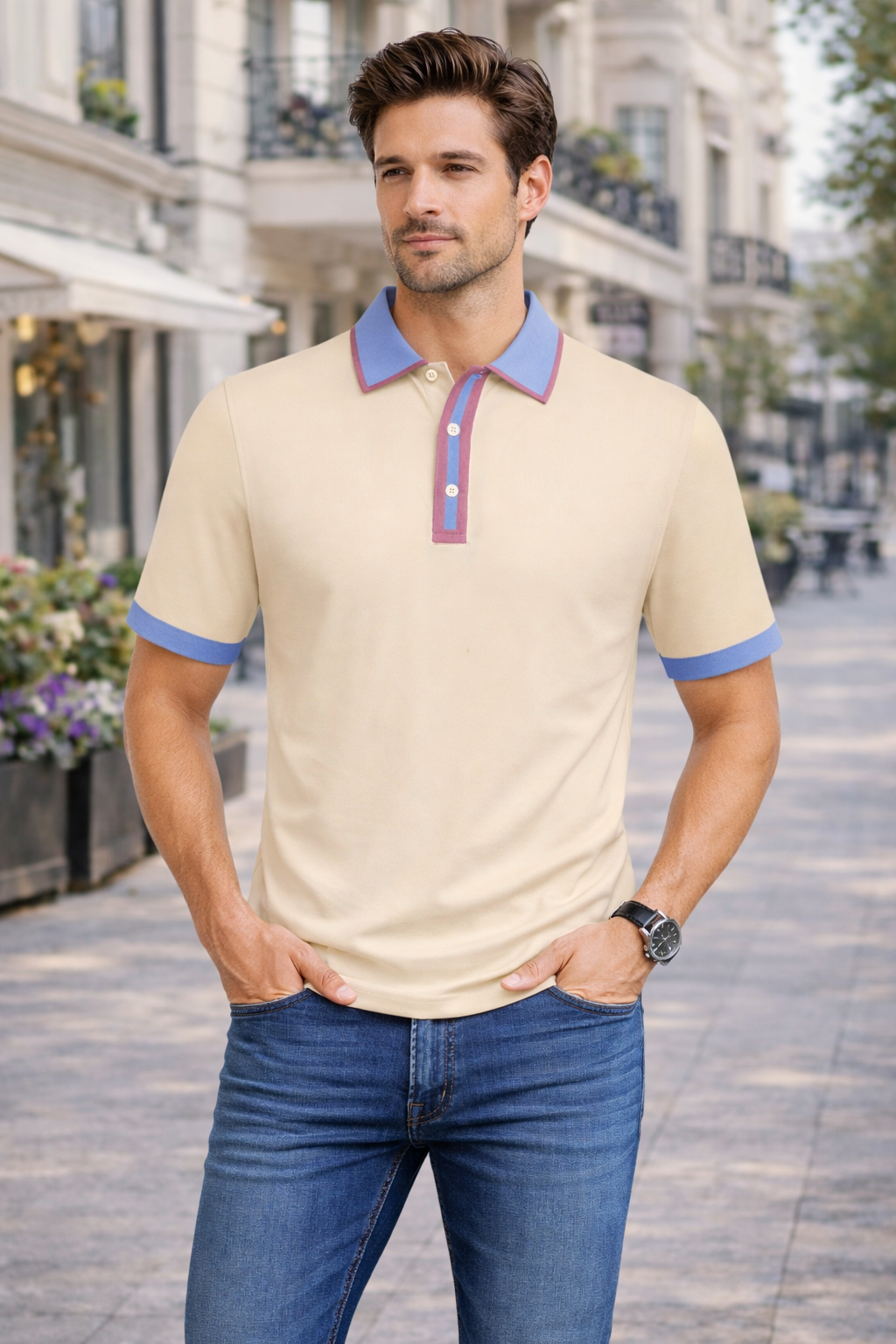 Contrast Trim Polo Shirt