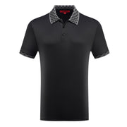 Men’s Designer Polo Shirt with Patterned Collar & Sleeve Trim