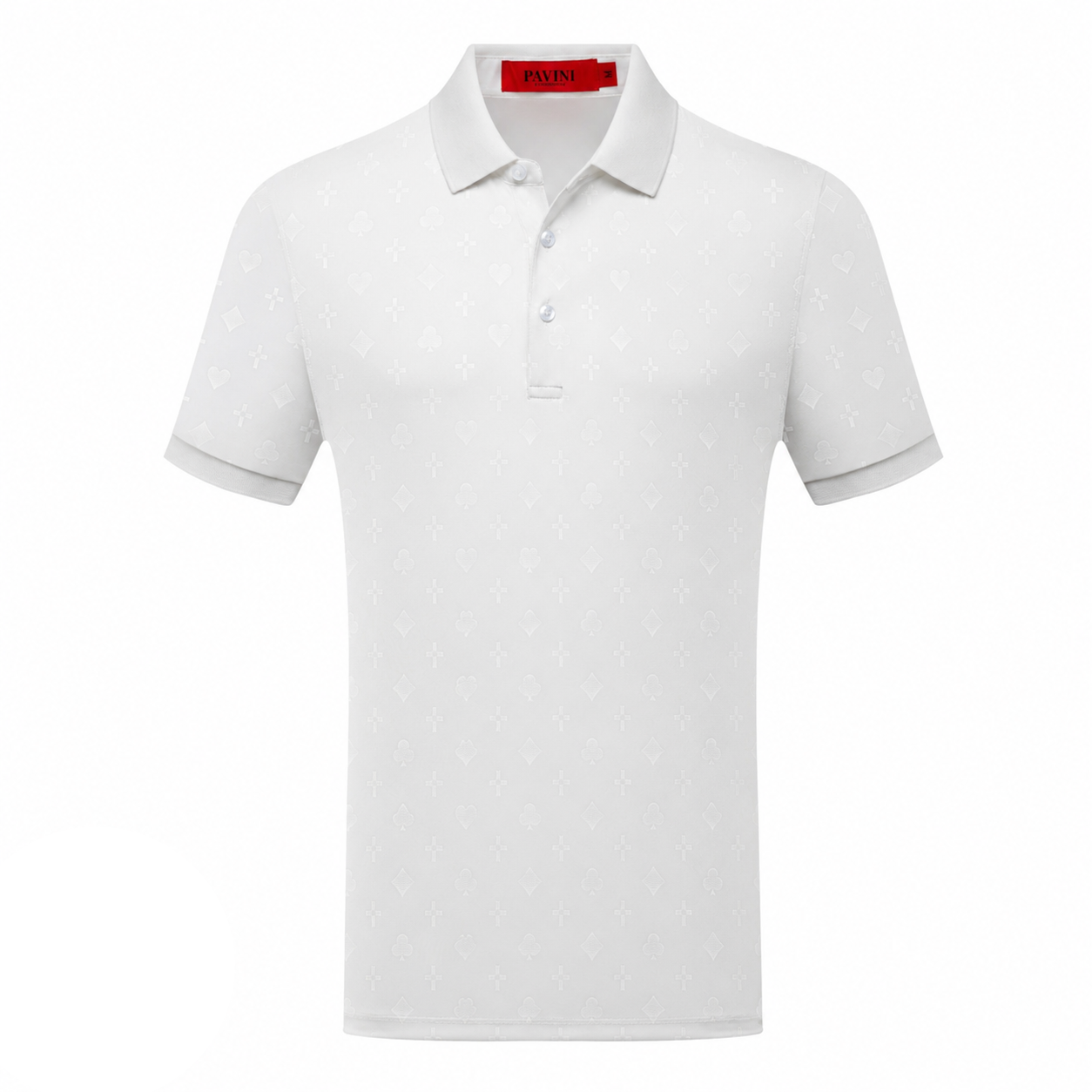 Polo Shirt with All-Over Card Suit Pattern