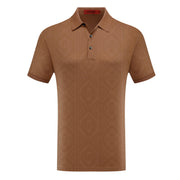 Short Sleeve Tonal Pattern Polo