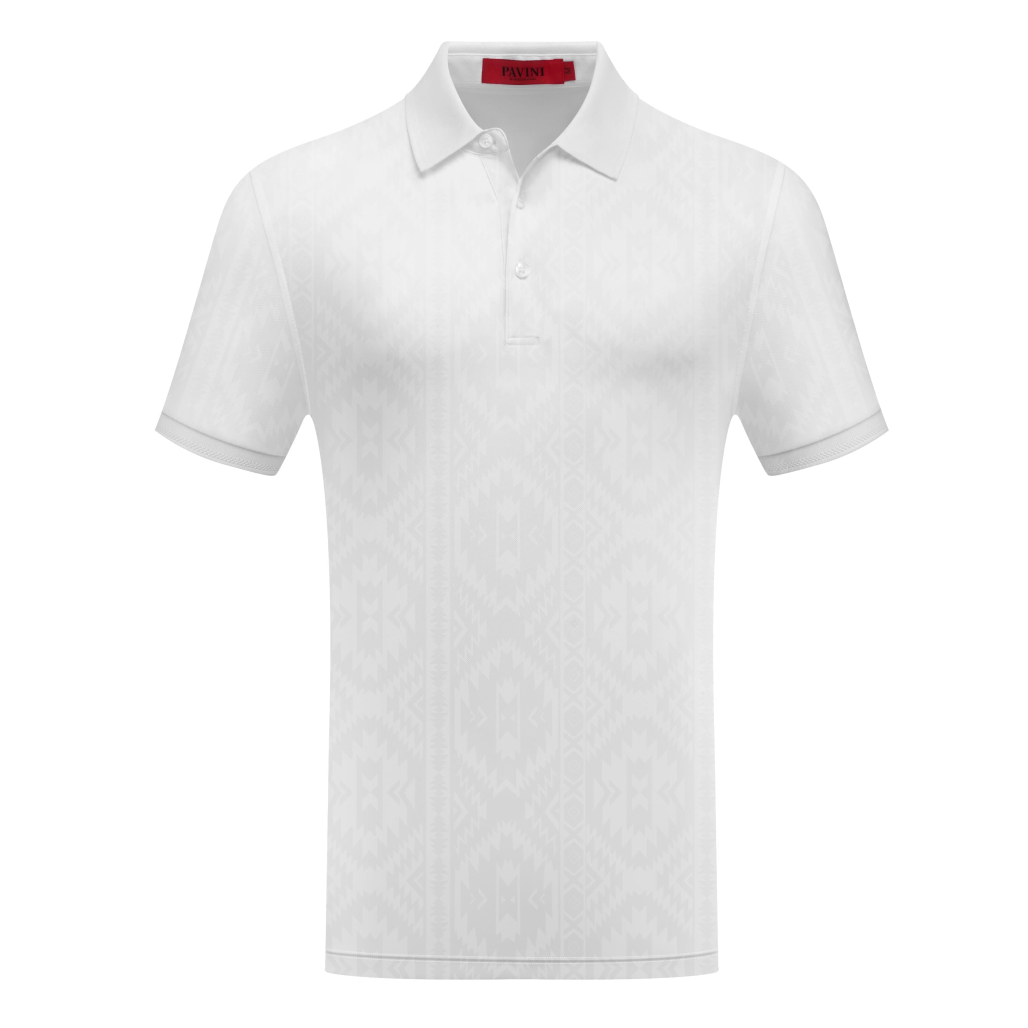 Short Sleeve Tonal Pattern Polo