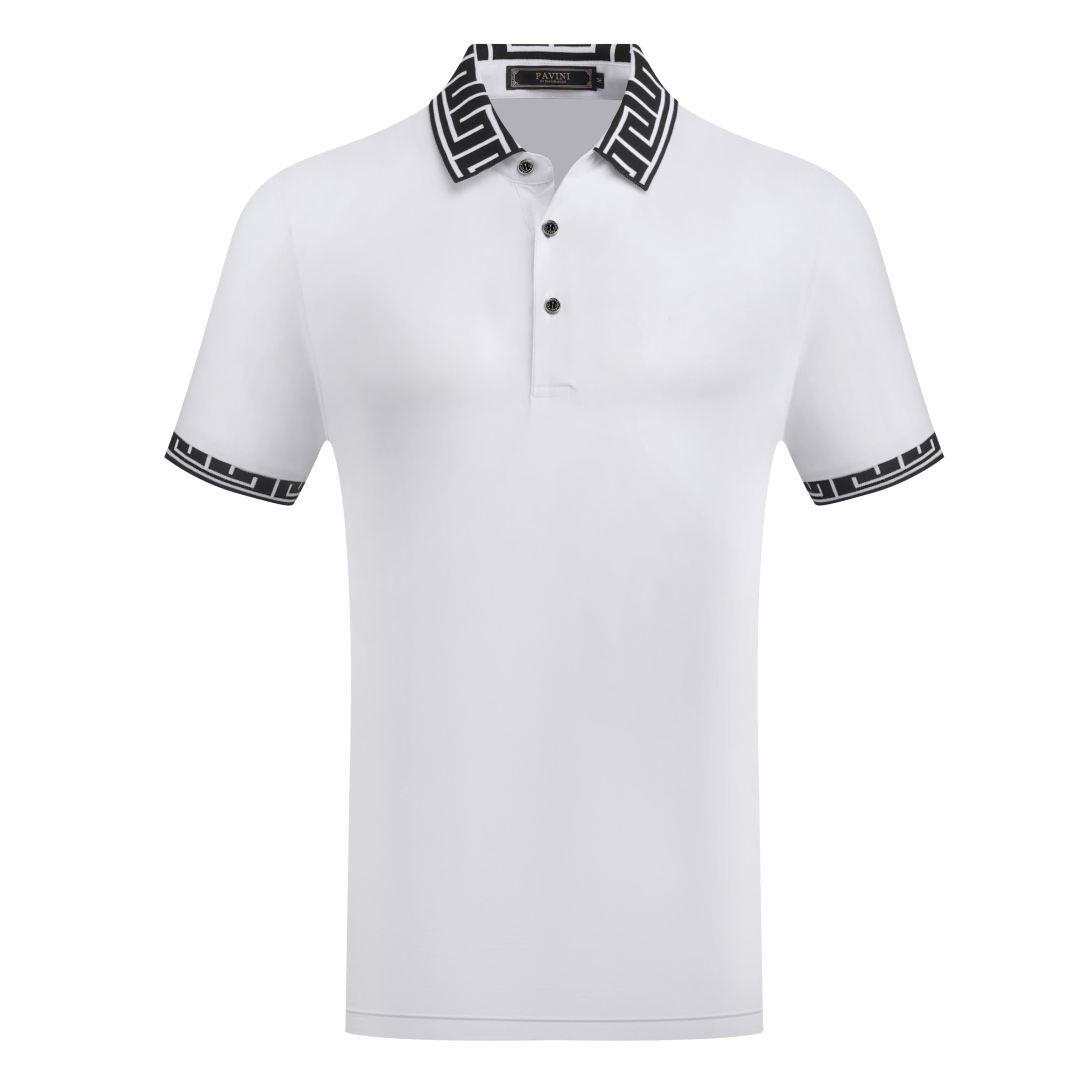 Greek Key Trim Polo Shirt
