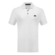 Polo Shirt with Tonal Diamond Texture & Chest Logo