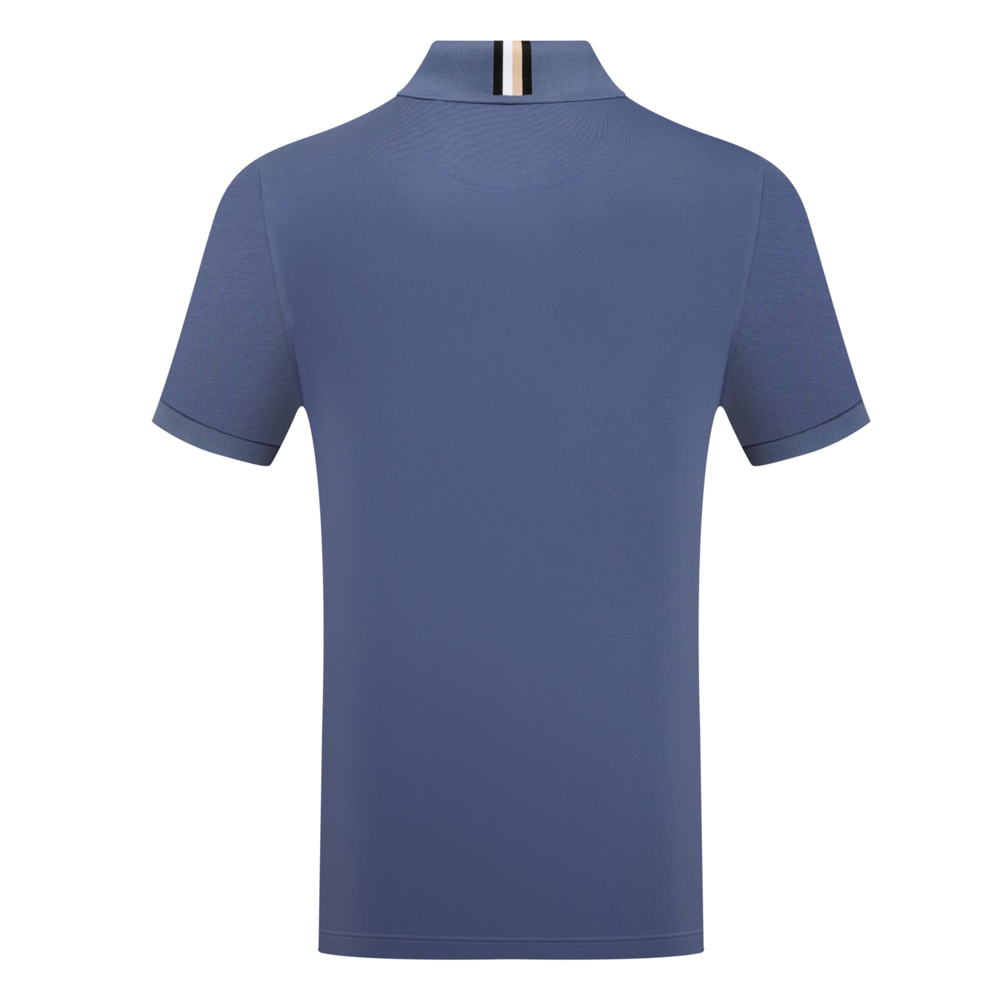 Solid Polo Shirt with Contrast Inner Collar Detail