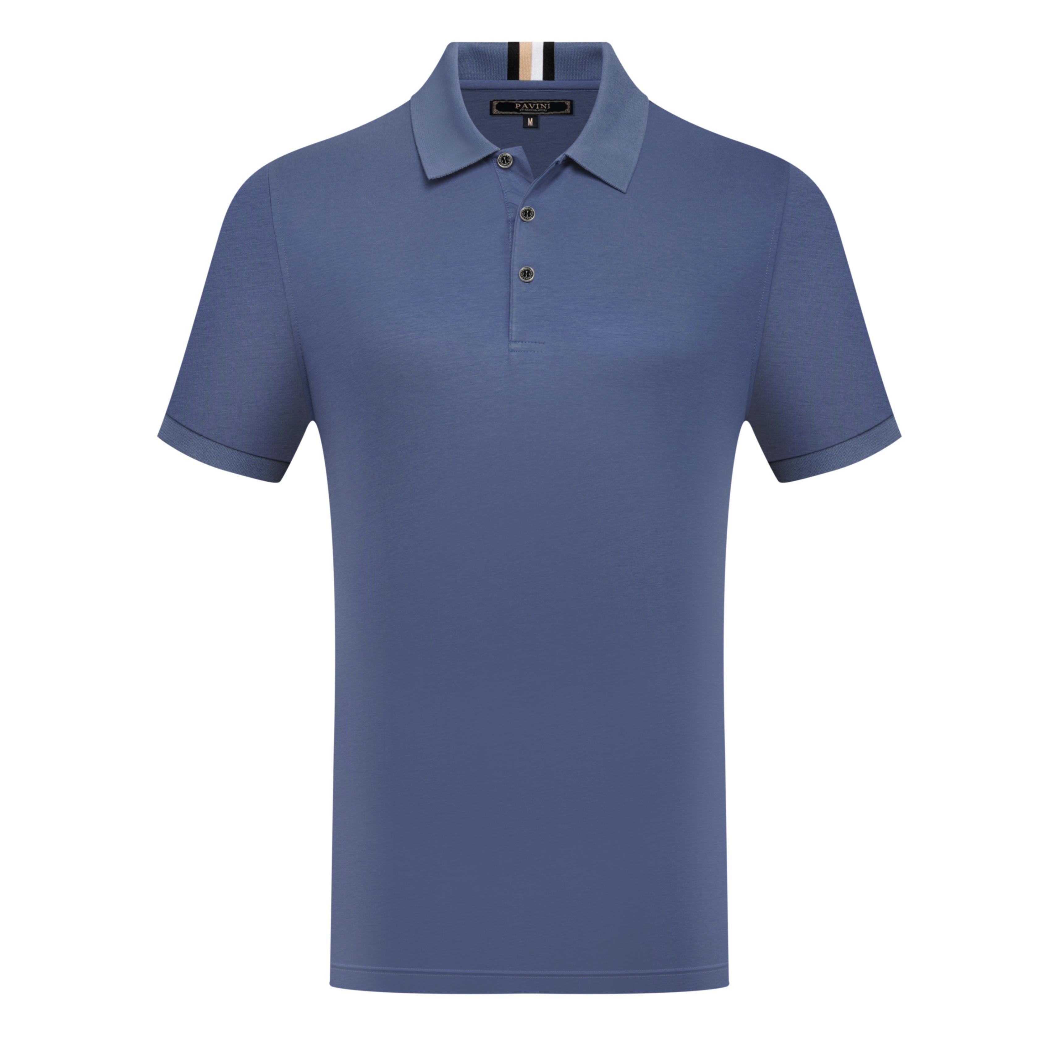 Solid Polo Shirt with Contrast Inner Collar Detail