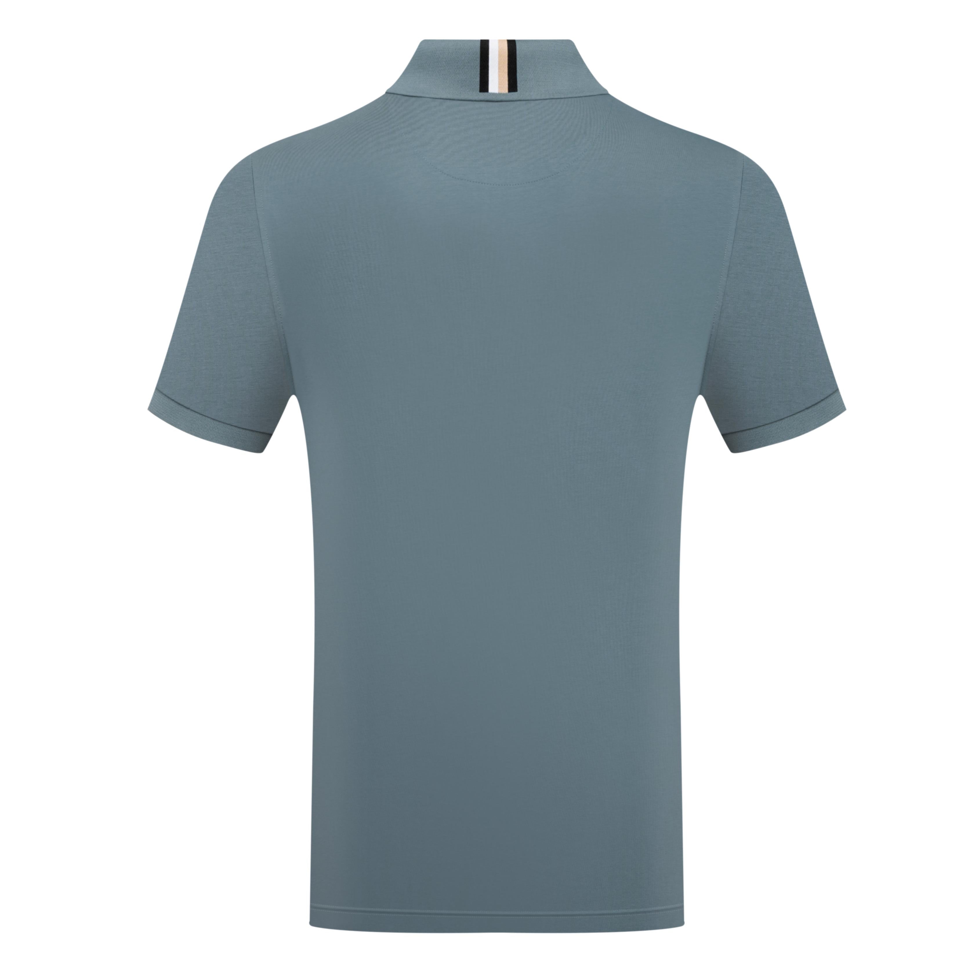 Solid Polo Shirt with Contrast Inner Collar Detail