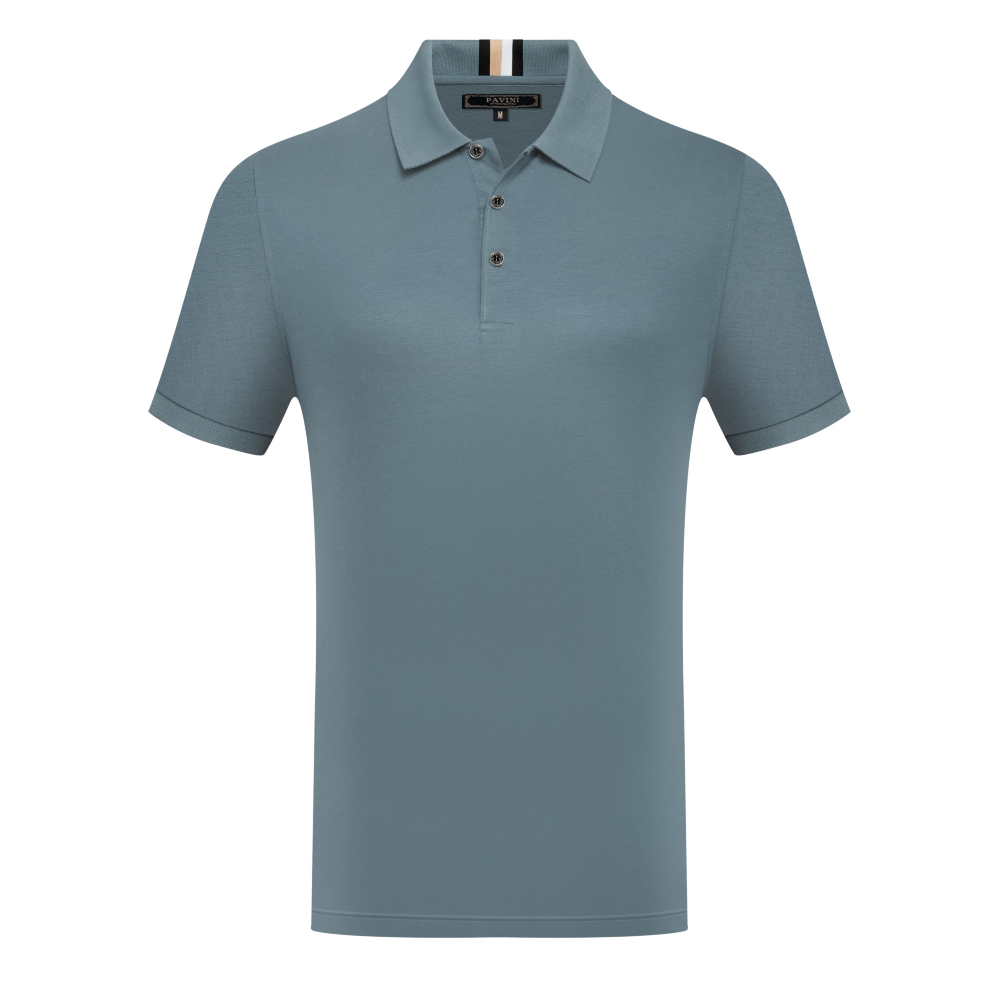 Solid Polo Shirt with Contrast Inner Collar Detail