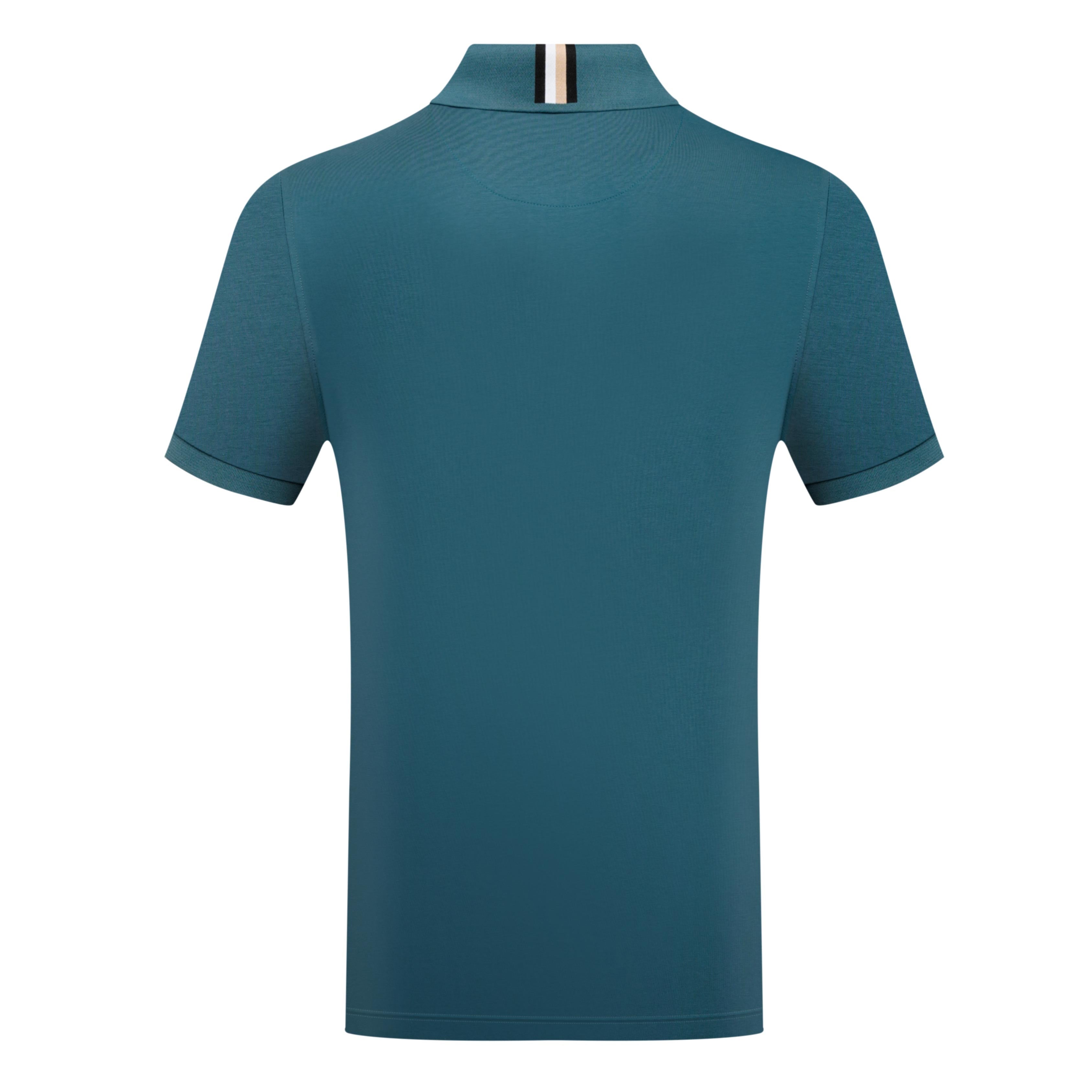 Solid Polo Shirt with Contrast Inner Collar Detail