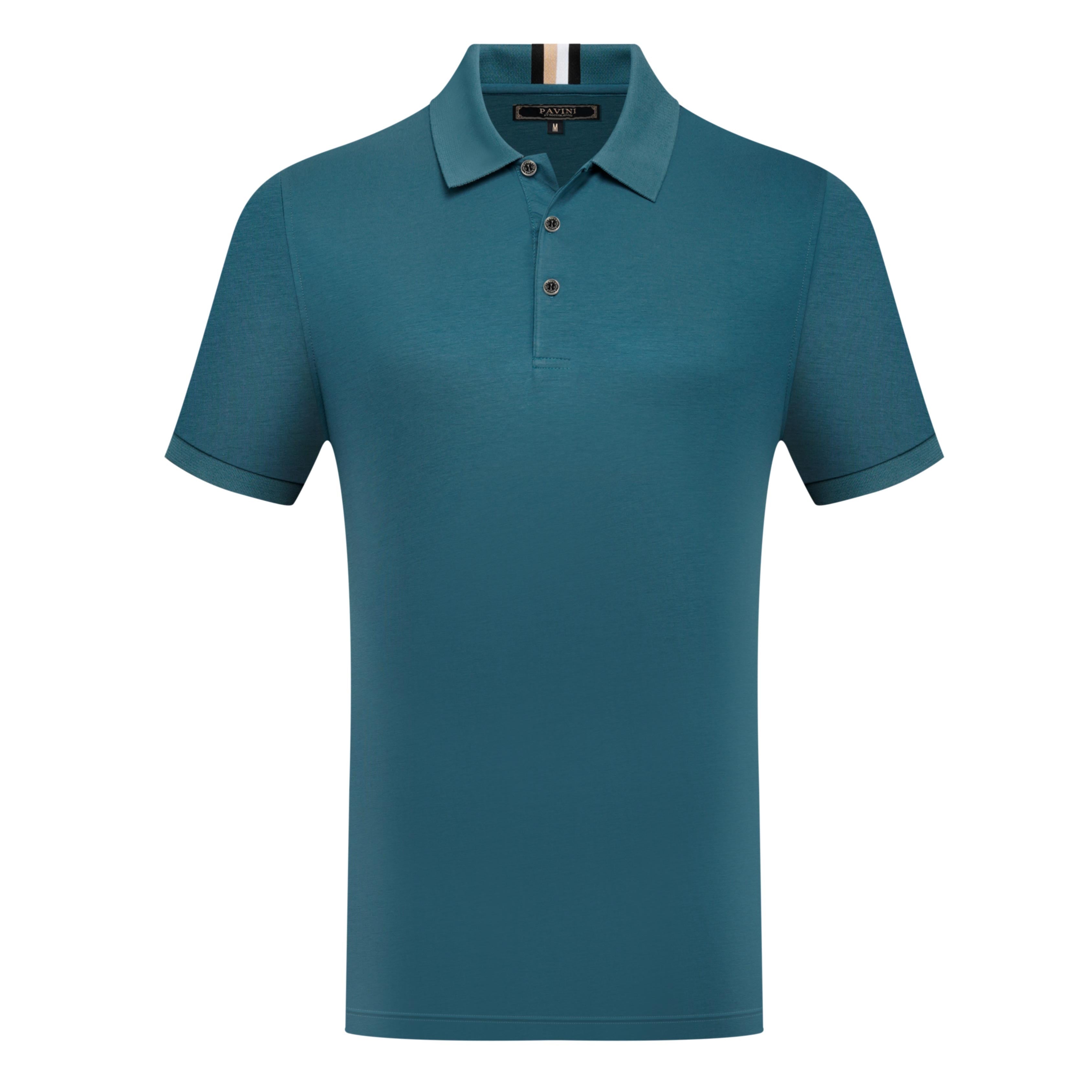 Solid Polo Shirt with Contrast Inner Collar Detail