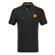Men’s Polo Shirt with Contrast Accent Placket & Chest Patch