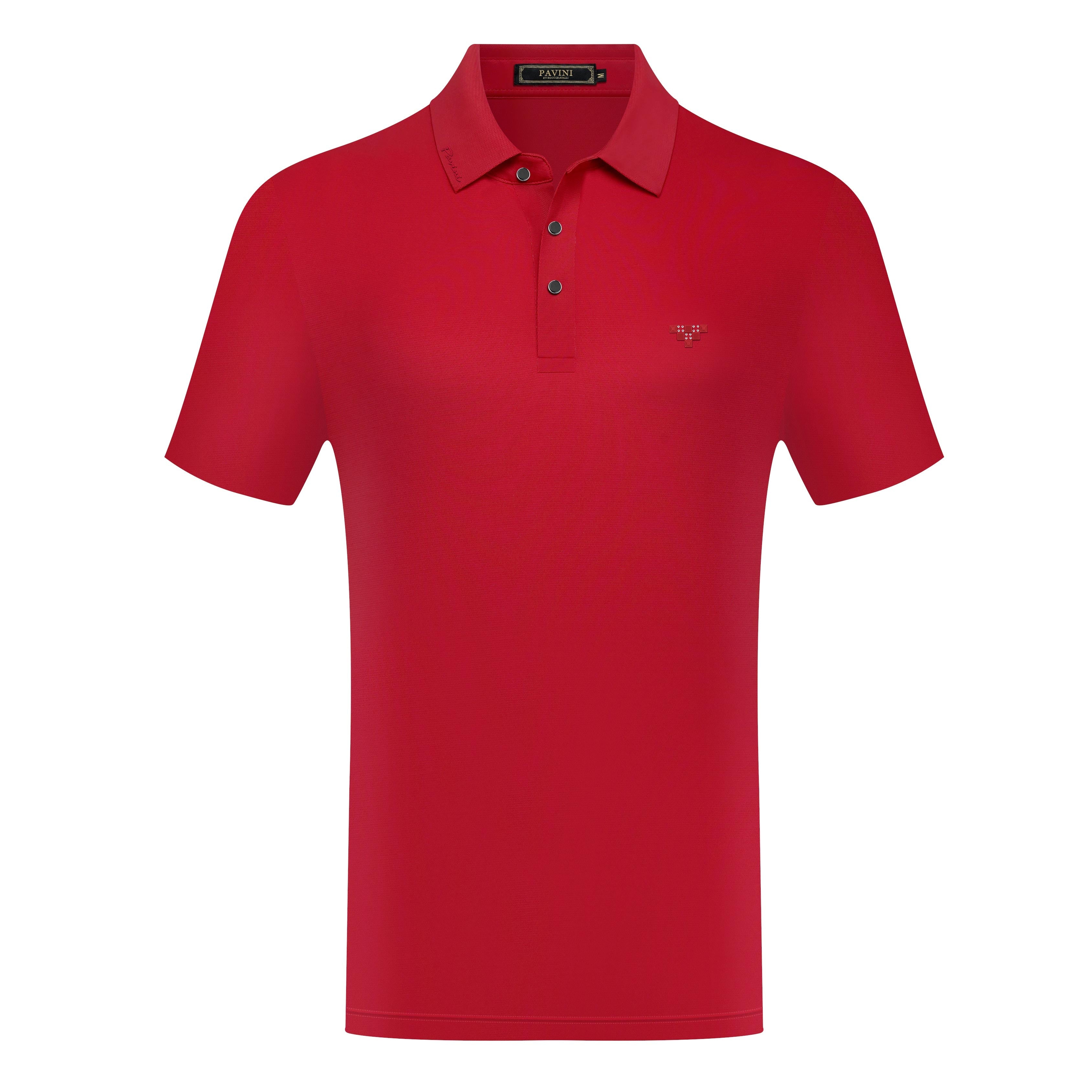Short Sleeve Textured Polo with Logo Detail