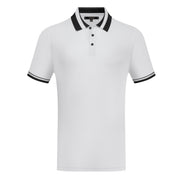 Short Sleeve Polo with Black Contrast Collar & Sleeve Trim