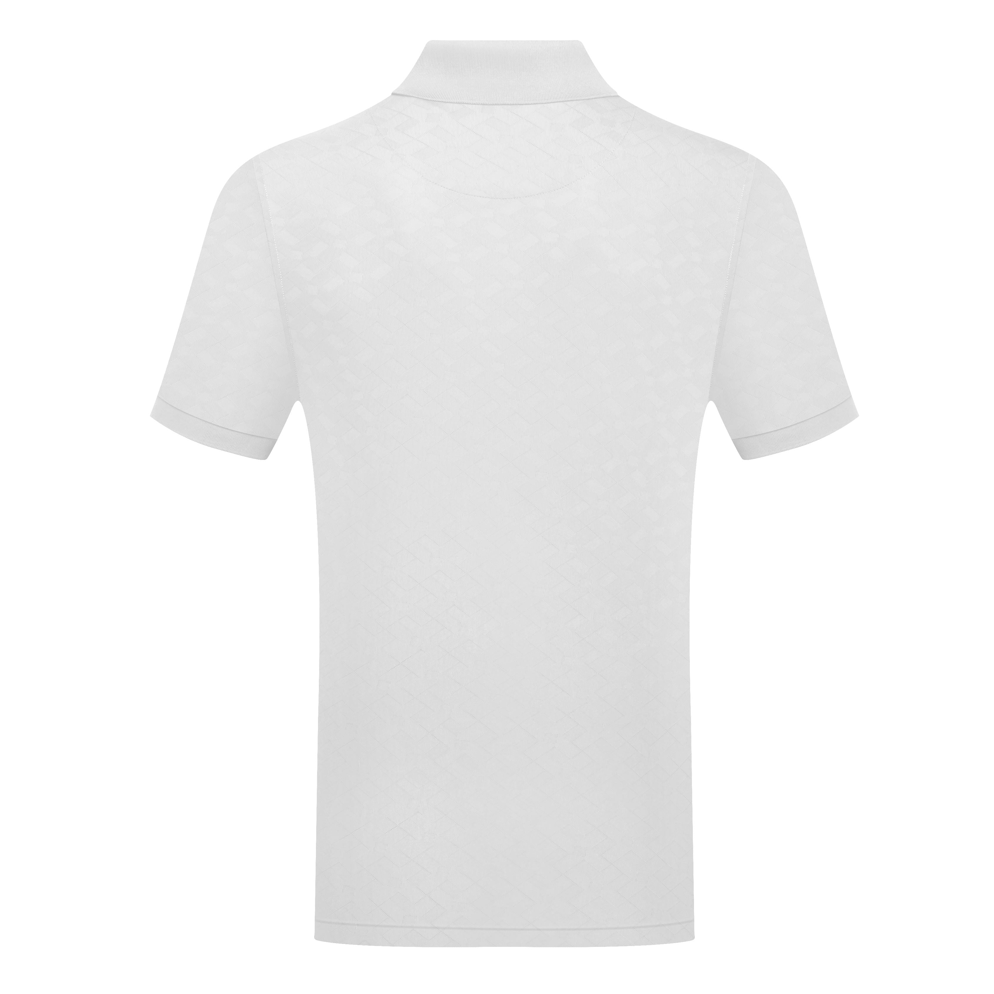 Short Sleeve Polo with Patterned Front & Back