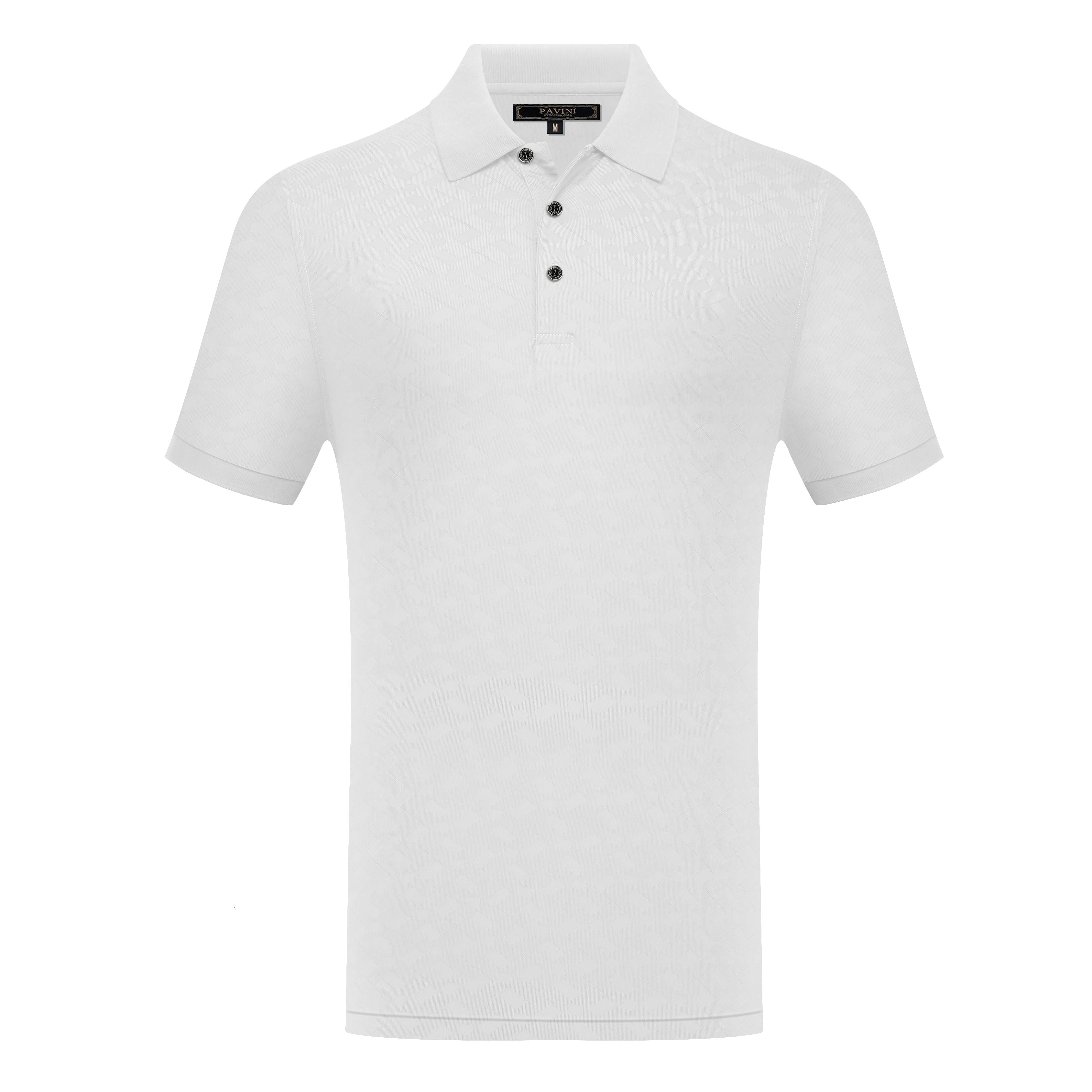 Short Sleeve Polo with Patterned Front & Back