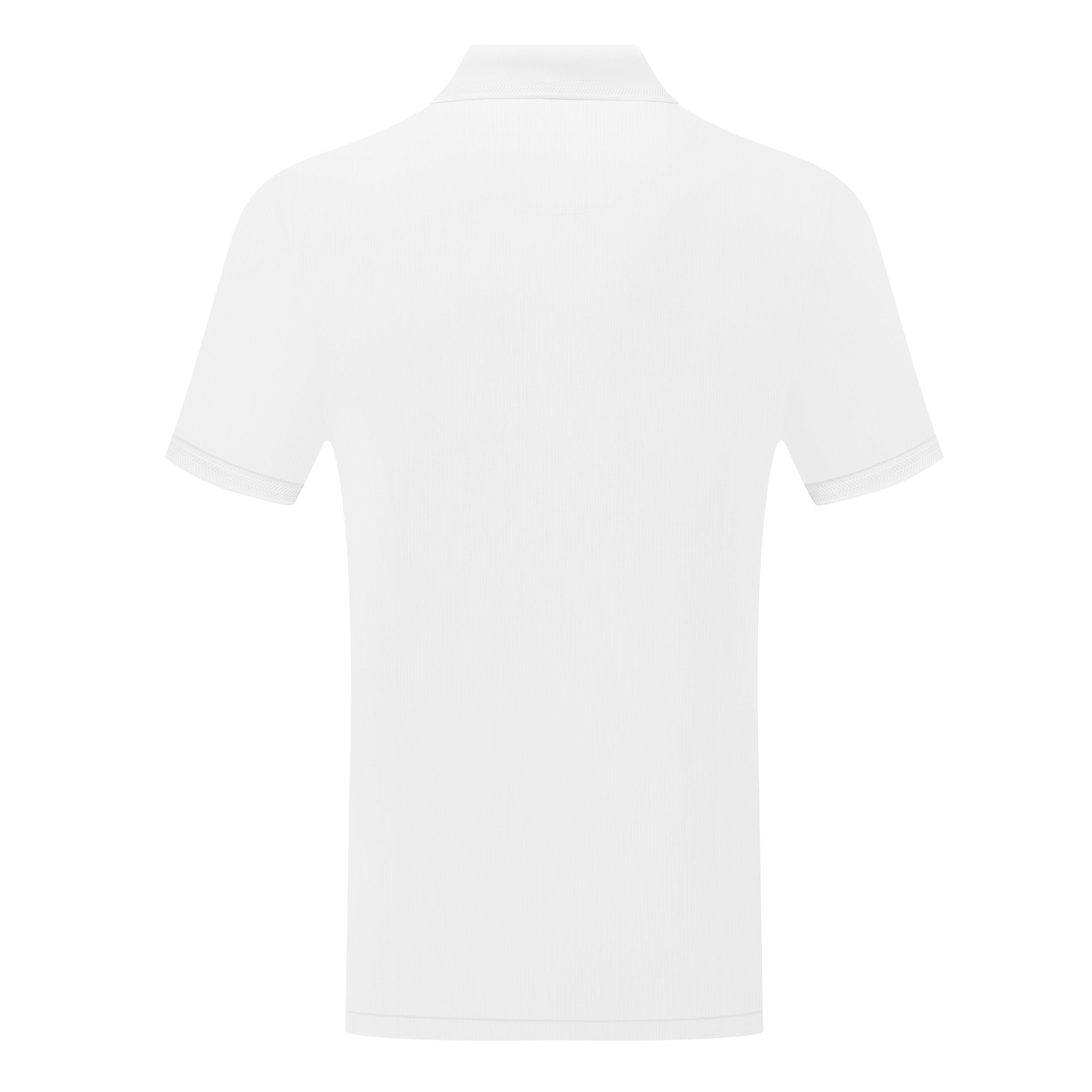 Short Sleeve Textured Polo with Ribbed Sleeve Detail
