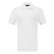 Short Sleeve Textured Polo with Ribbed Sleeve Detail