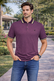 Contrast Stripe Collar Polo Shirt