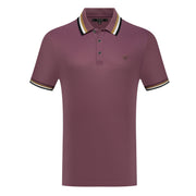 Men’s Polo Shirt with Stripe Collar &amp; Squirrel Emblem