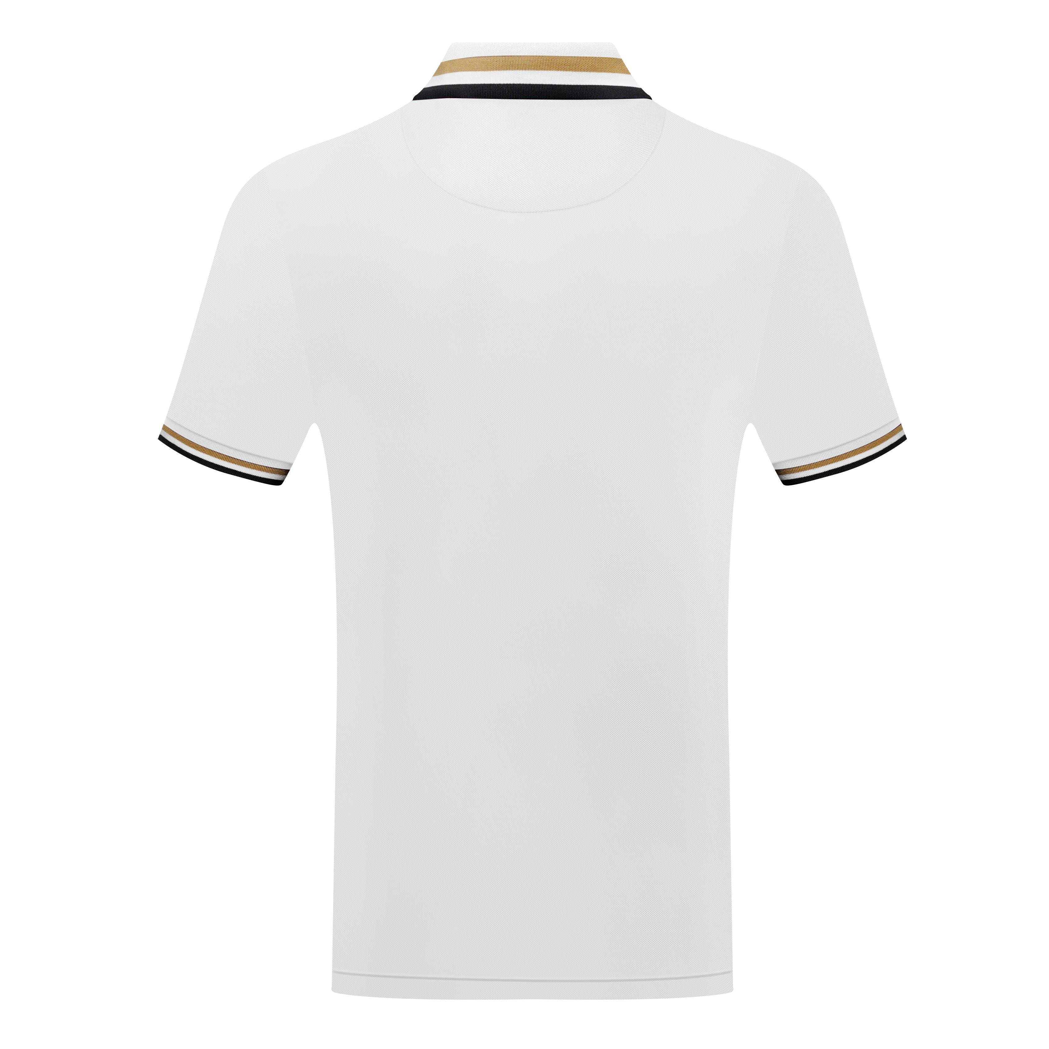 Men’s Polo Shirt with Stripe Collar &amp; Squirrel Emblem