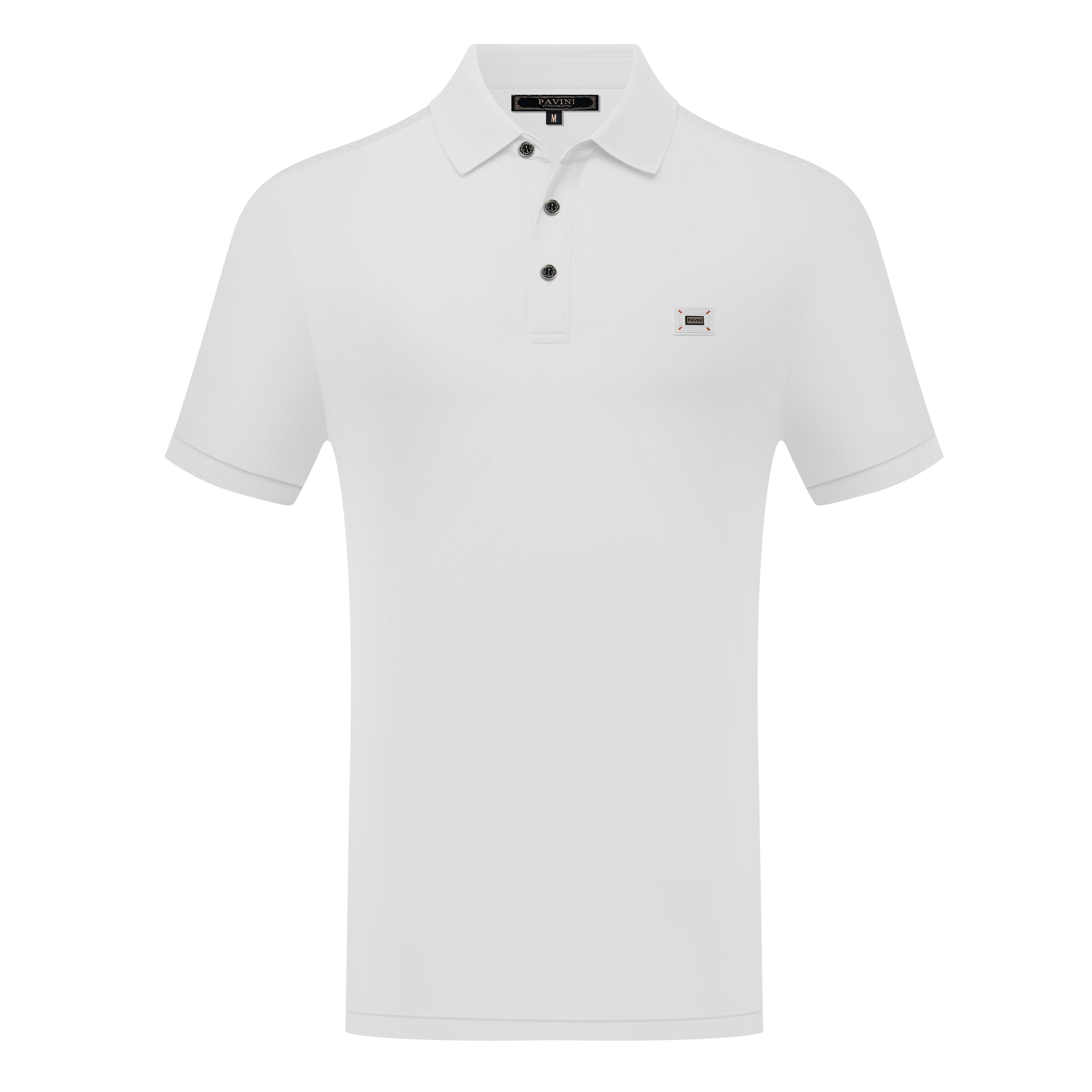 Short Sleeve Solid Polo with Chest Logo Detail