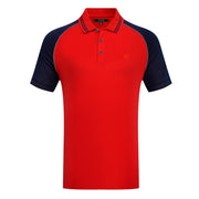 Men’s Polo Shirt with Contrast Sleeves & Squirrel Emblem