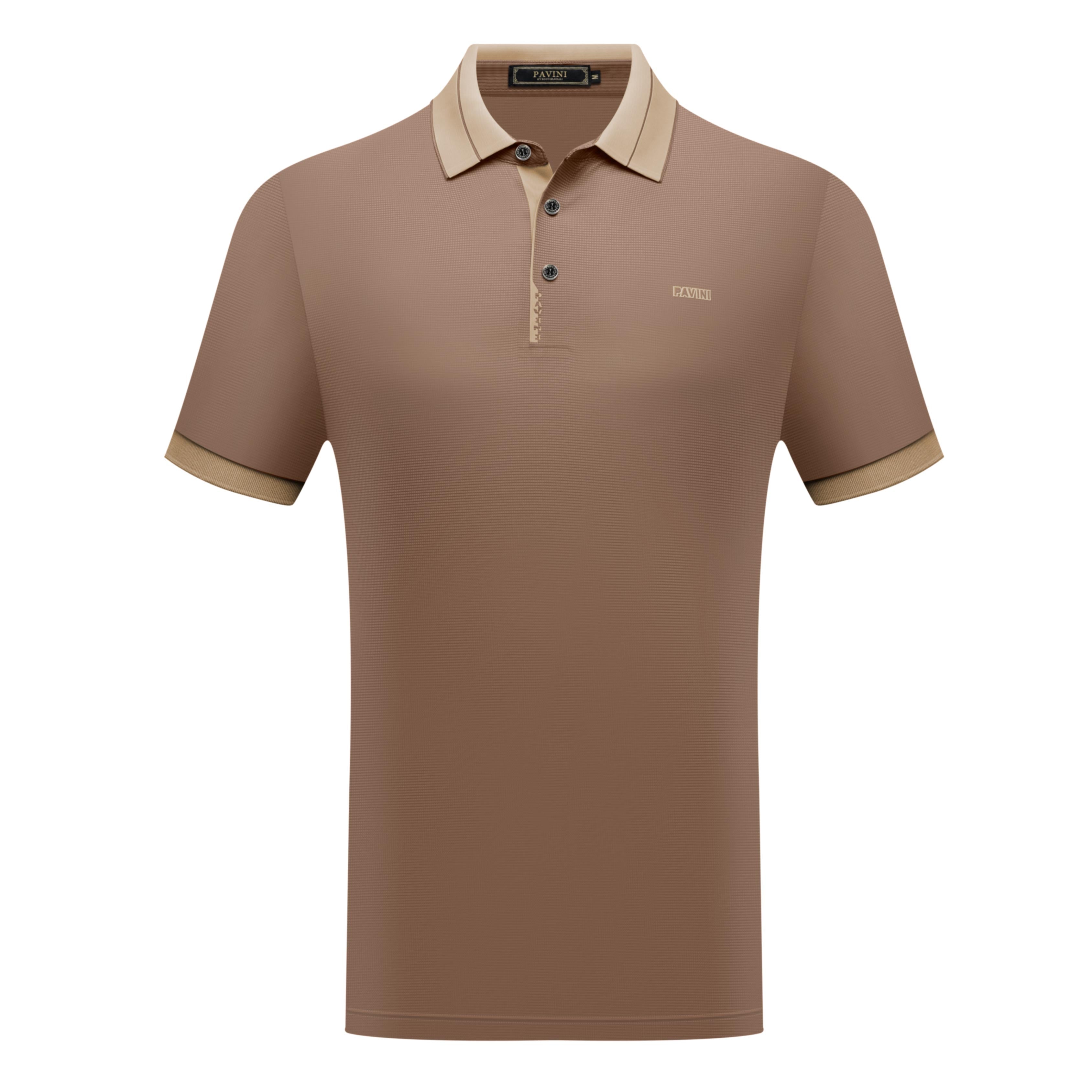 PAVINI Men’s Contrast-Trim Short Sleeve Polo Shirt – P-26-020