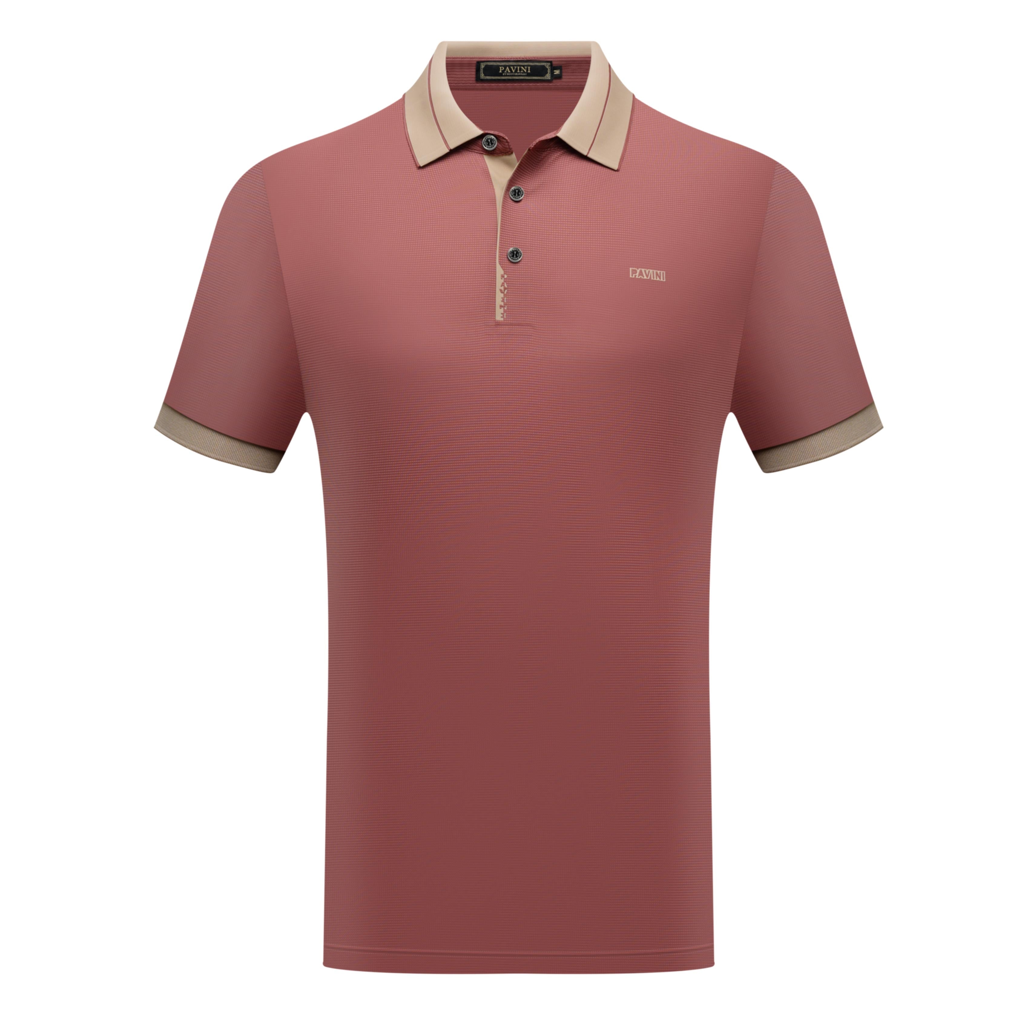 PAVINI Men’s Contrast-Trim Short Sleeve Polo Shirt – P-26-020