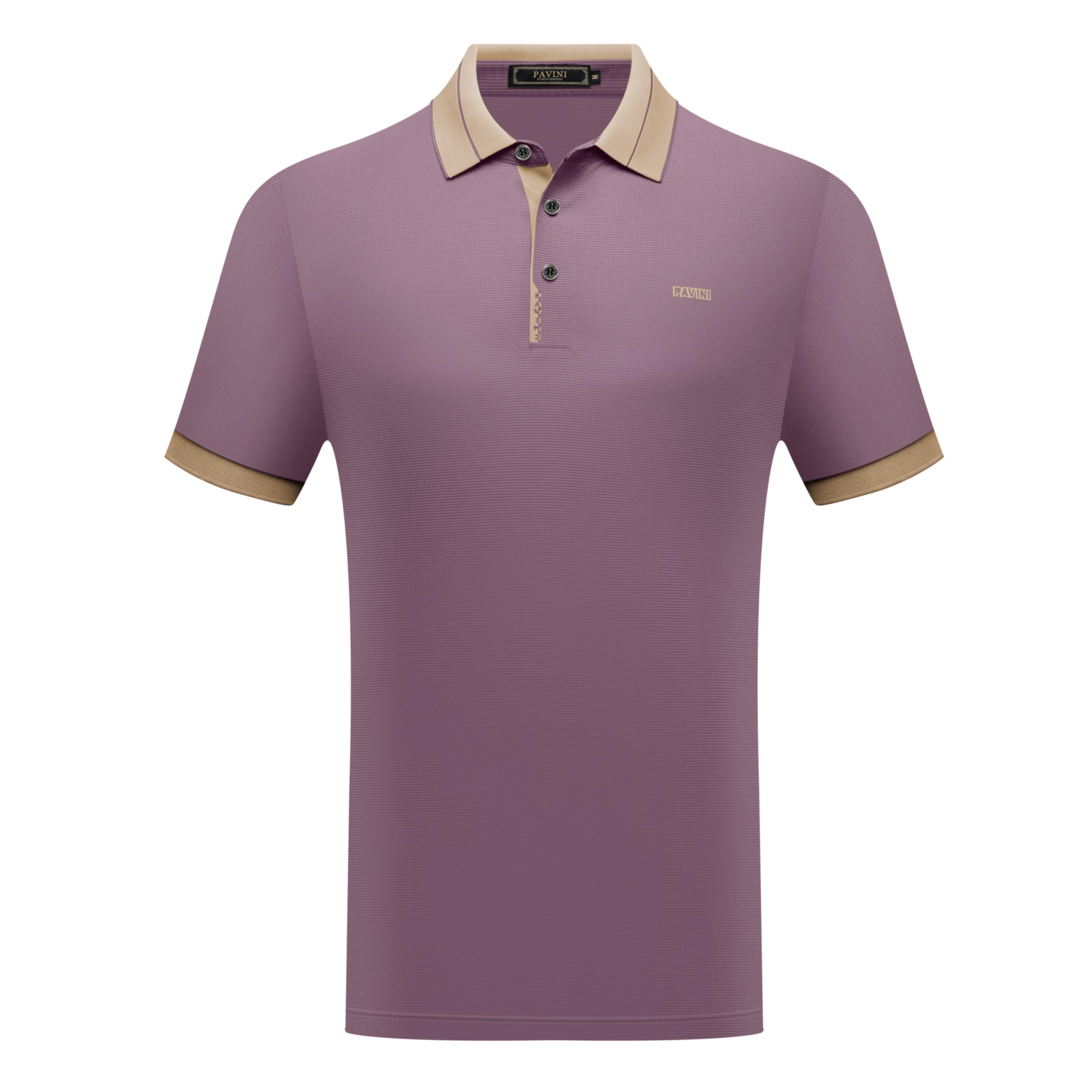 PAVINI Men’s Contrast-Trim Short Sleeve Polo Shirt – P-26-020