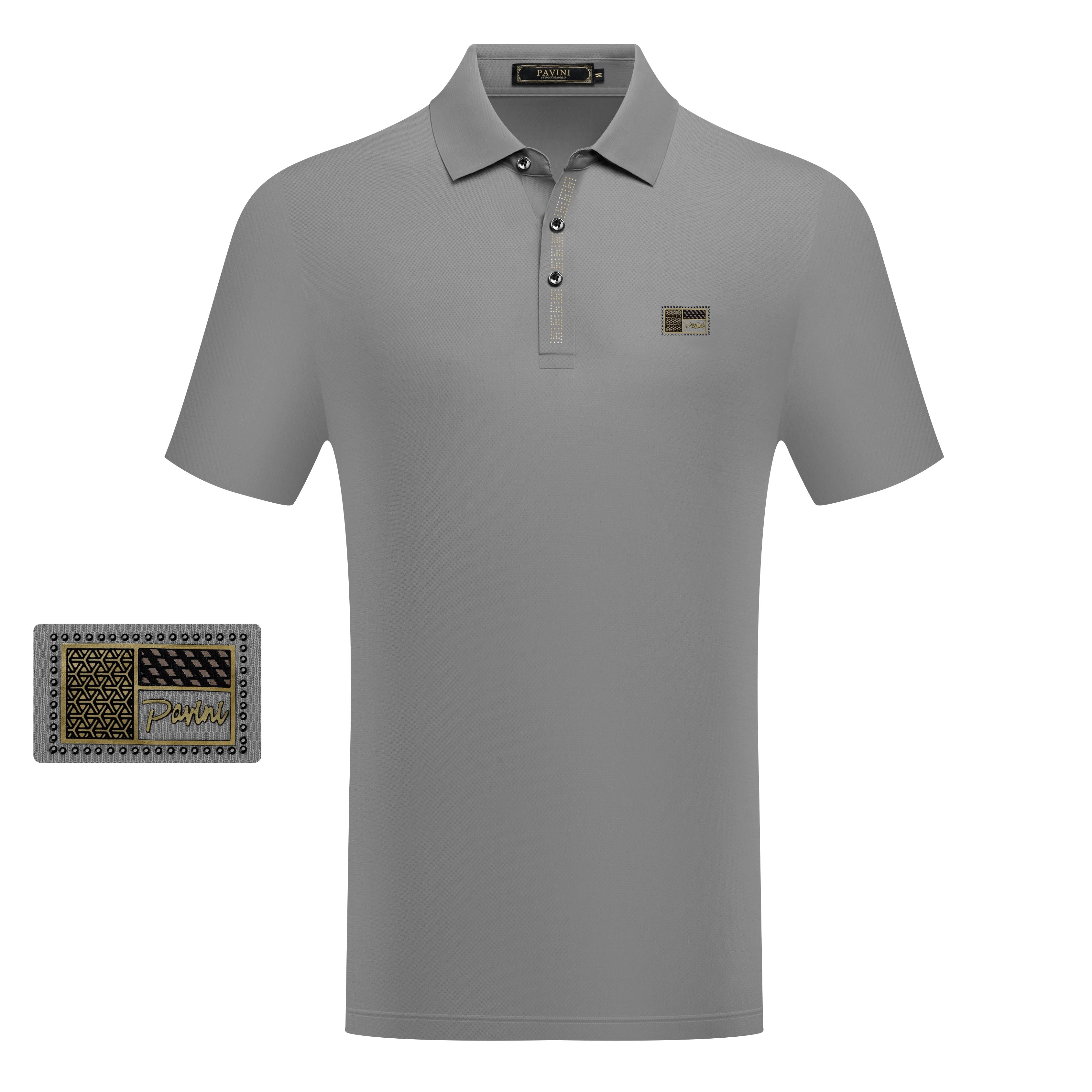 Short Sleeve Textured Polo with Patch Logo Detail