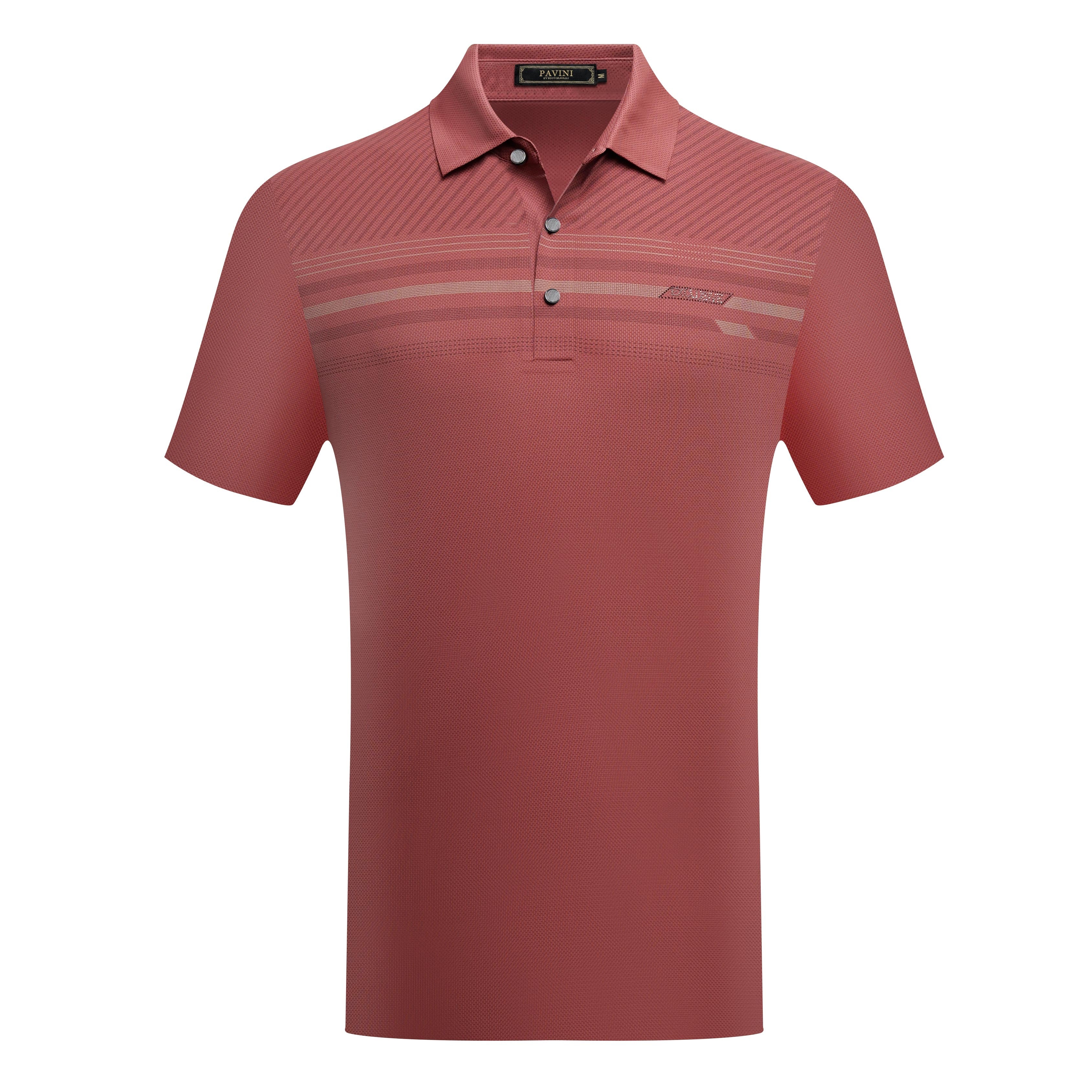 Short Sleeve Polo with Chest Stripe Detail
