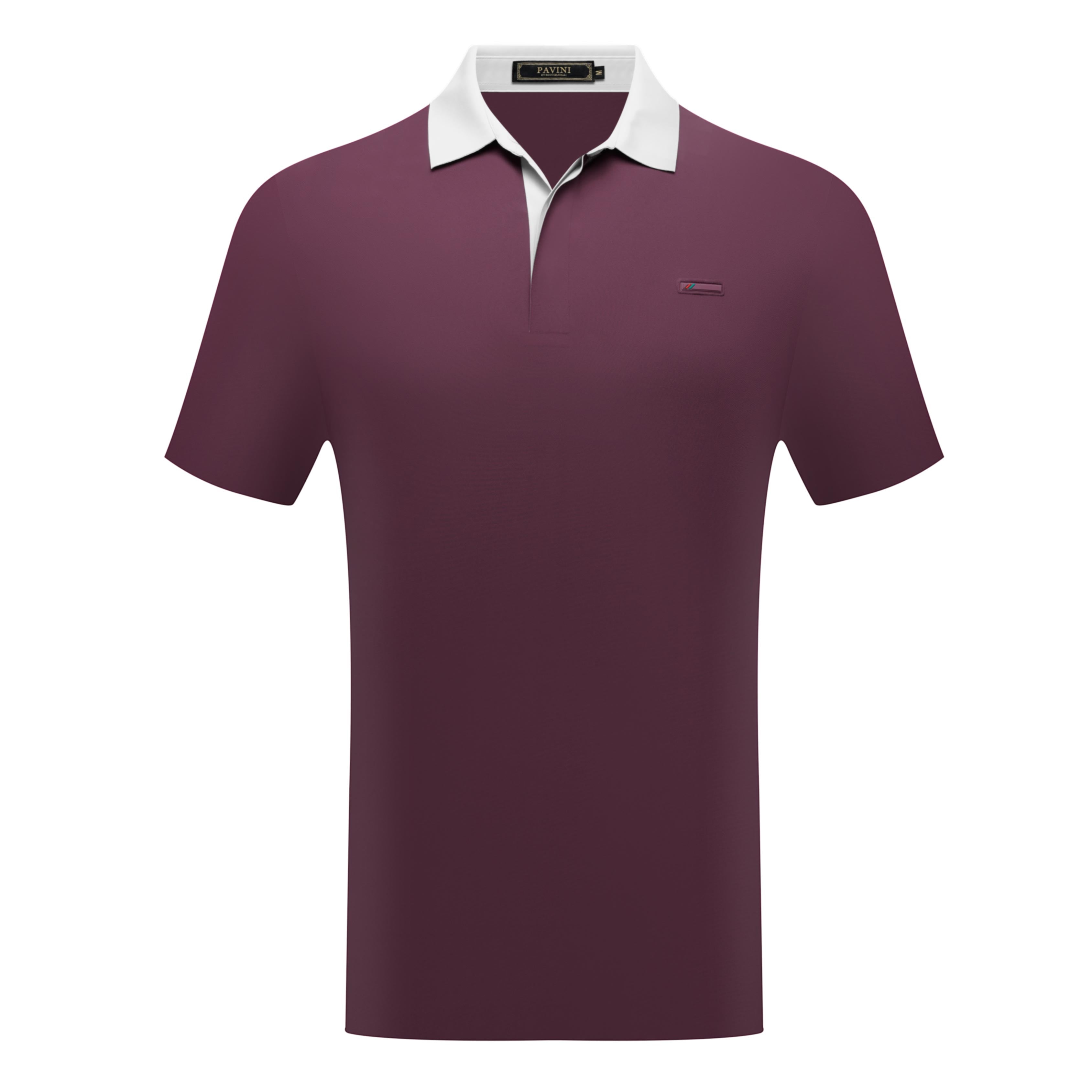 PAVINI Men’s Contrast-Collar Short Sleeve Polo Shirt – P-26-034