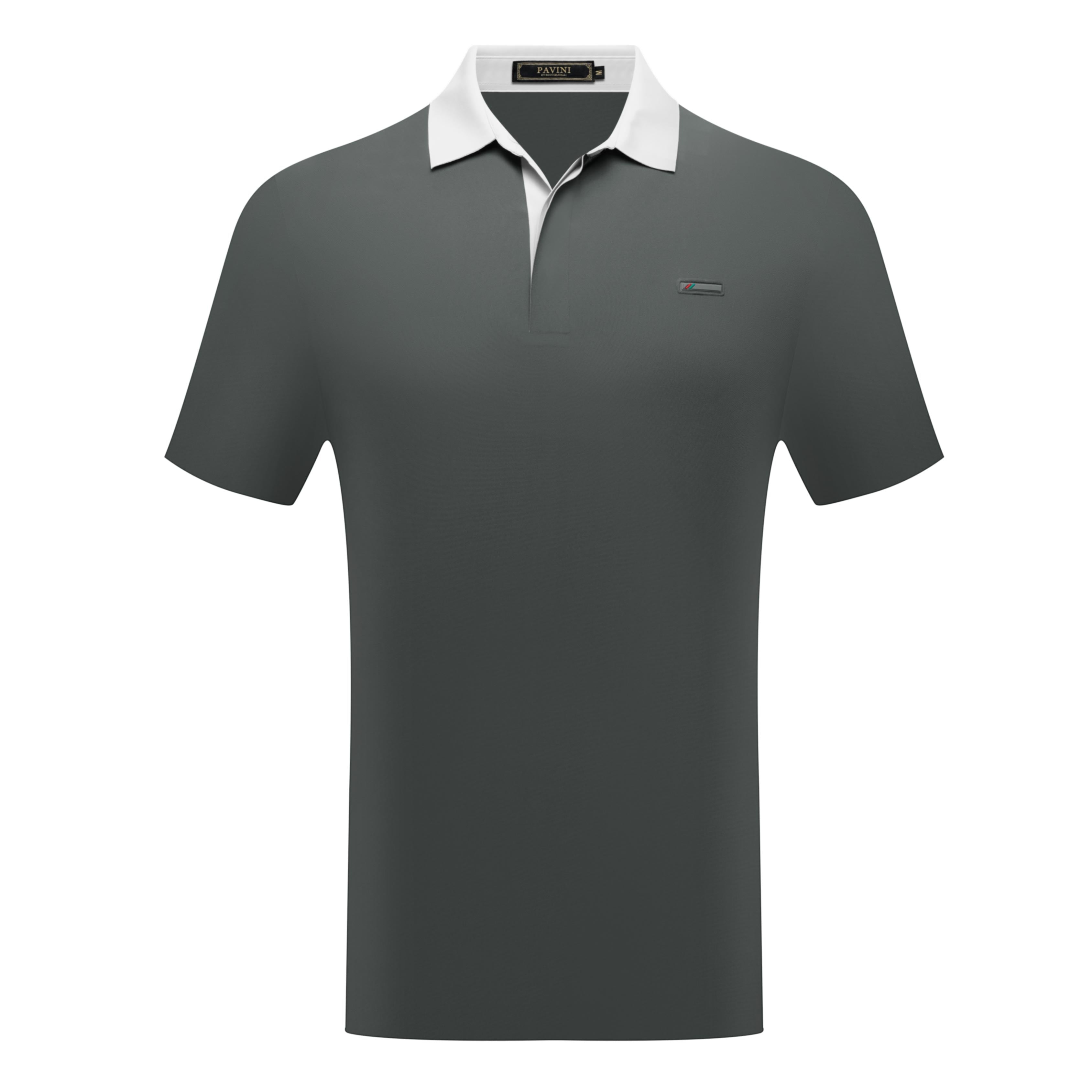 PAVINI Men’s Contrast-Collar Short Sleeve Polo Shirt – P-26-034